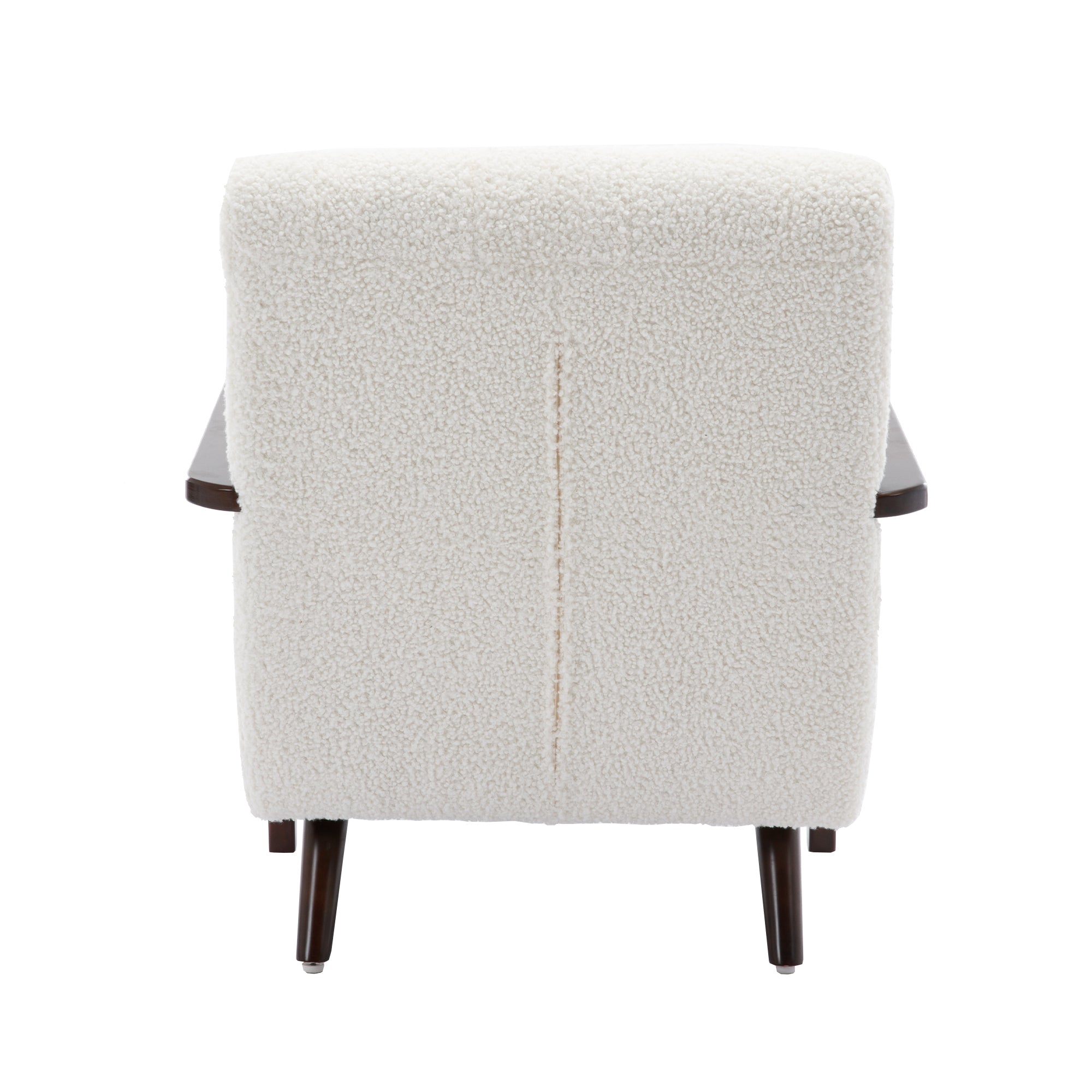 Wood Frame Modern Accent Chair Lounge Chair - White Teddy