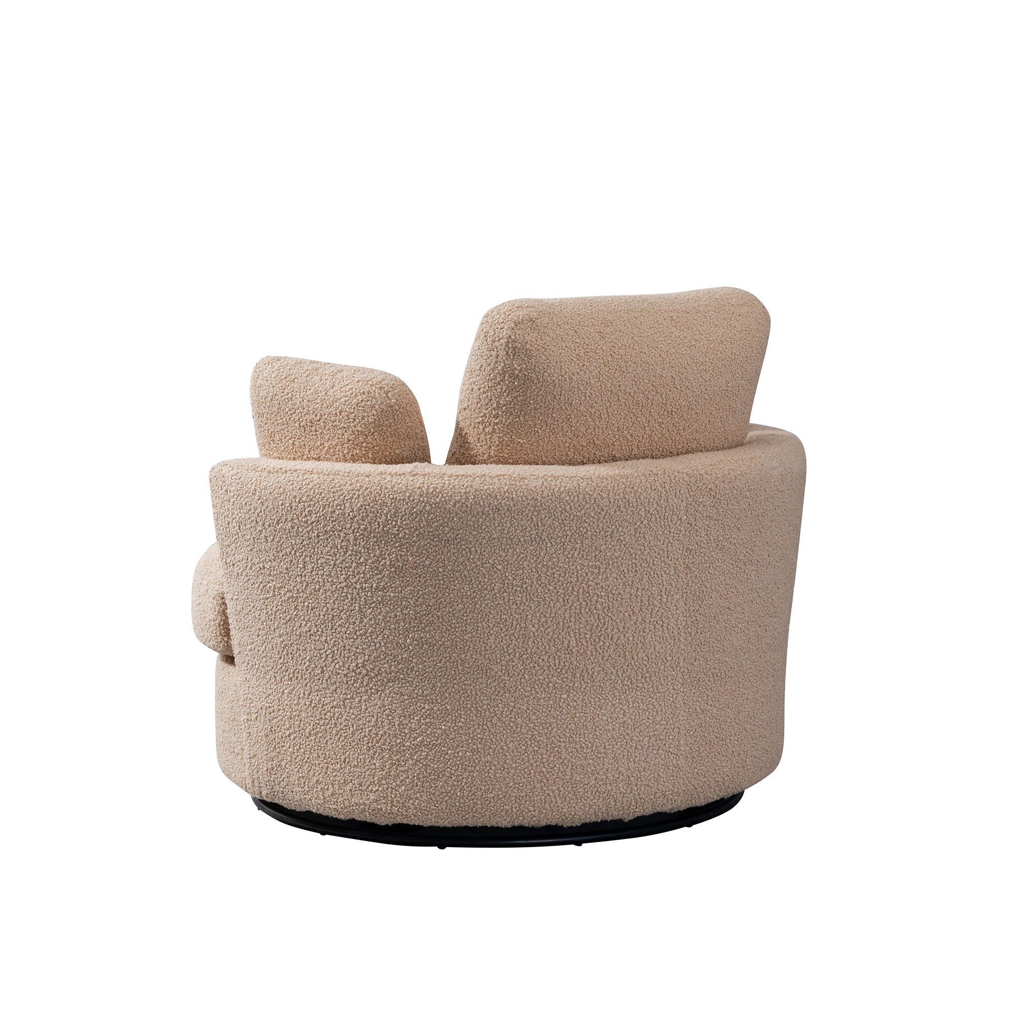 42.2" Cozy Club Chair, Swivel Barrel Chair With 3 Pillows, Swivel Round Sofa Modern Arm Chair - Light Camel