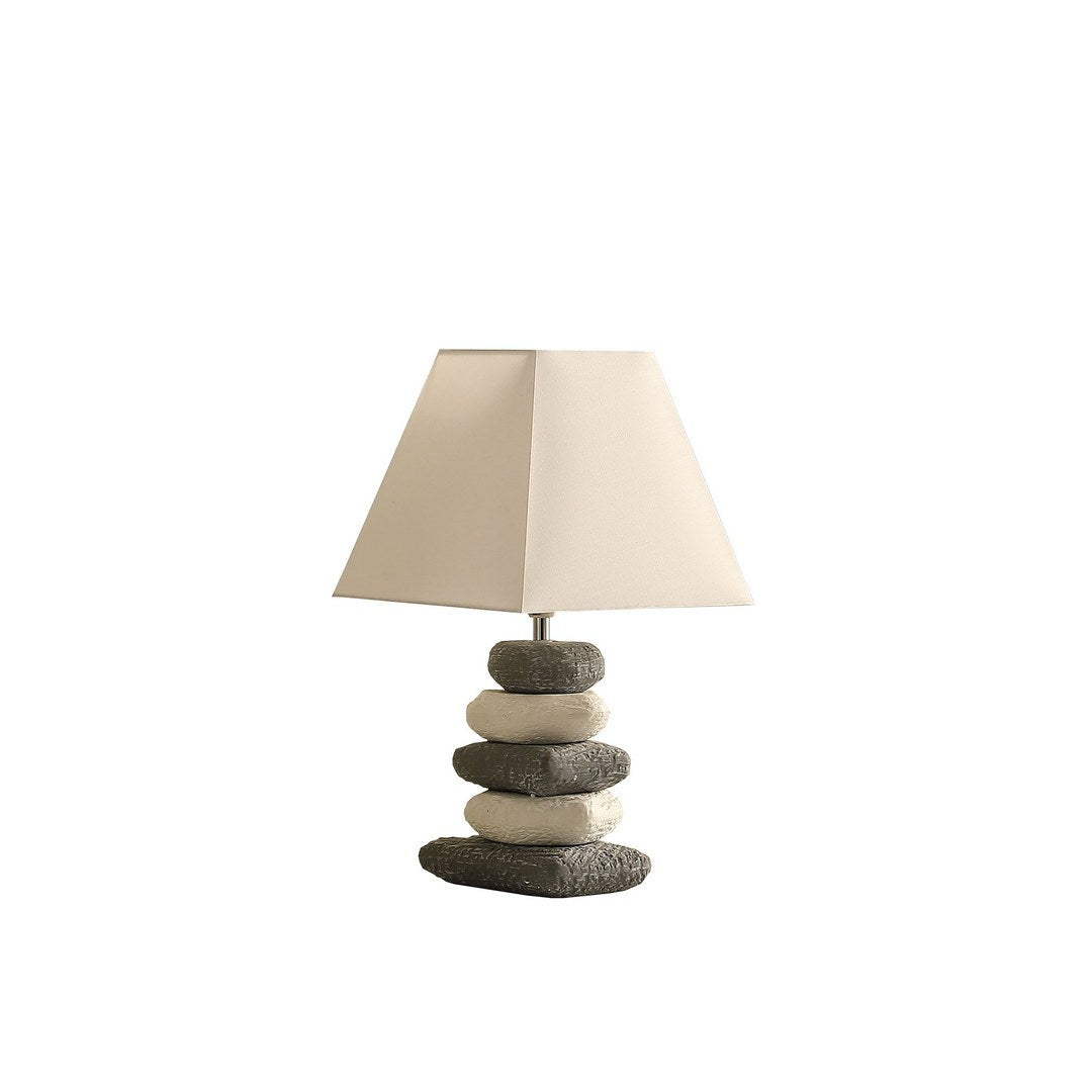 17.5" Rocks Style 5 Stacked Pebble Ceramic Table Lamp