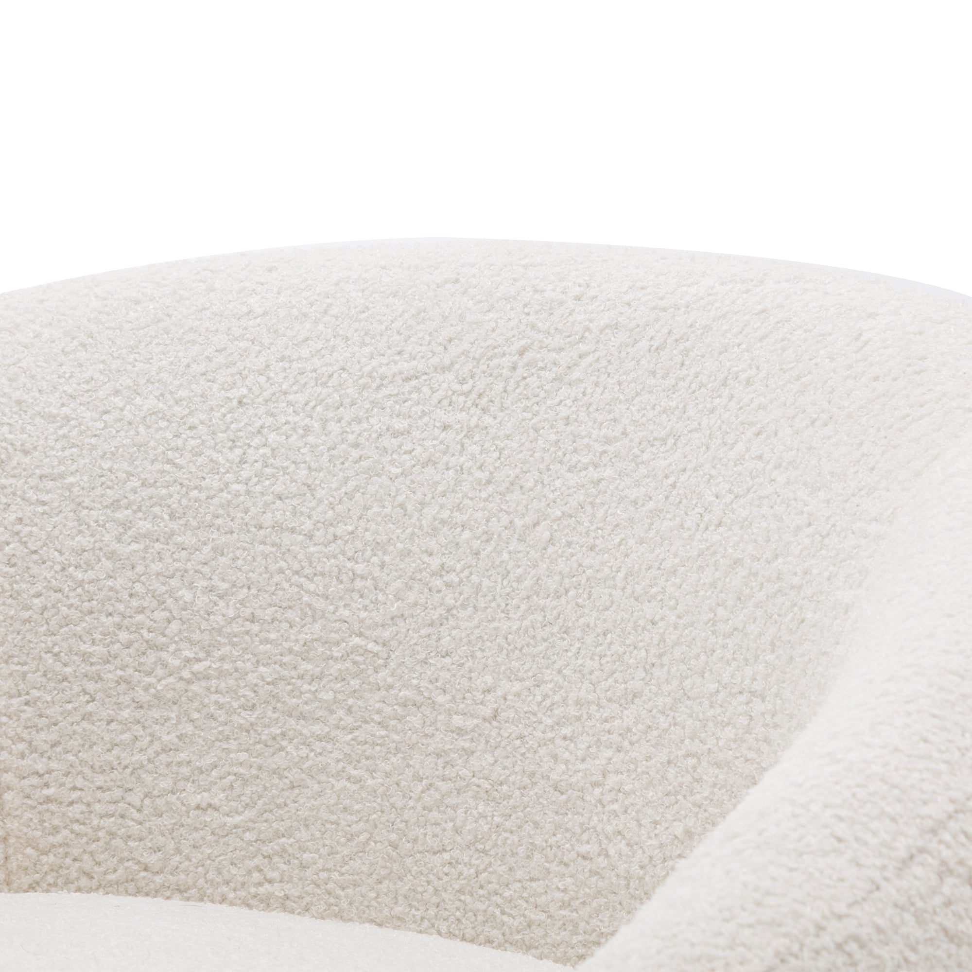 Modern Teddy Short Plush Comfy Armchair with Ottoman - White