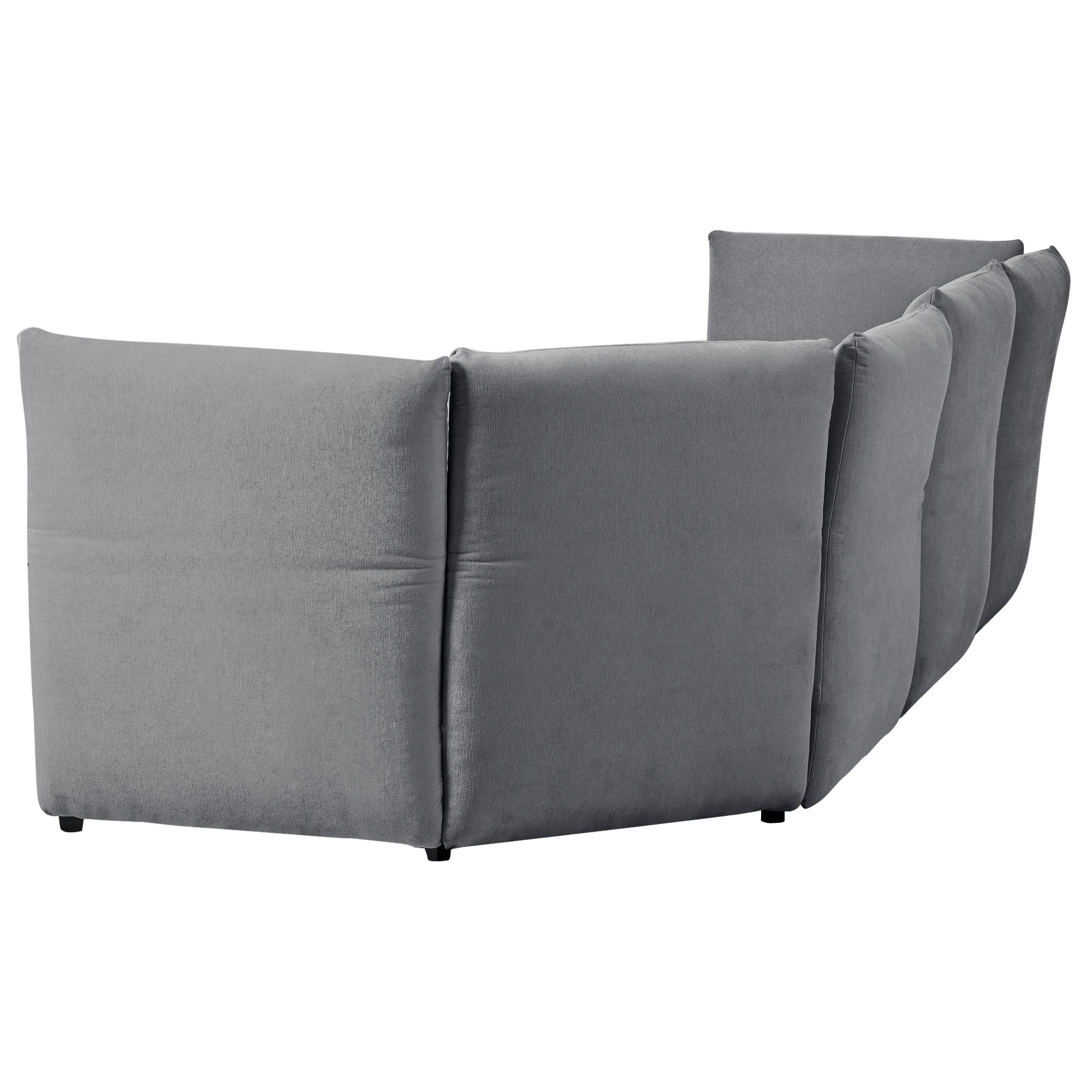 Stylish Sofa Set with Polyester Upholstery with Adjustable Back with Free Combination for Living Room - Gray