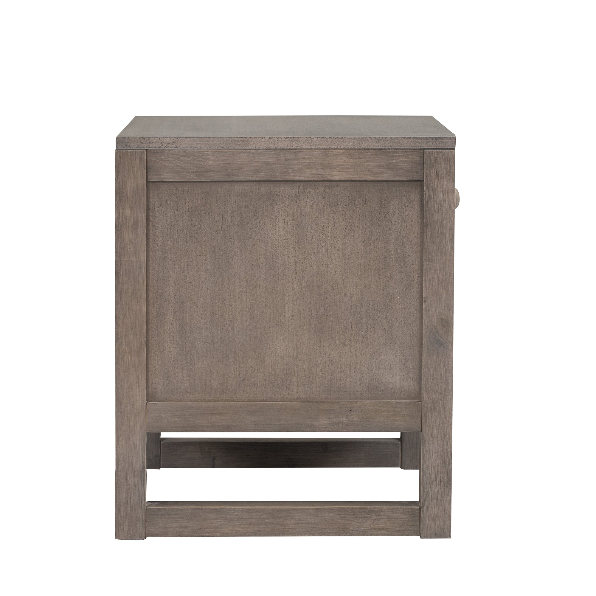 Wooden Nightstand with a Drawer and an Open Storage - Antique Gray