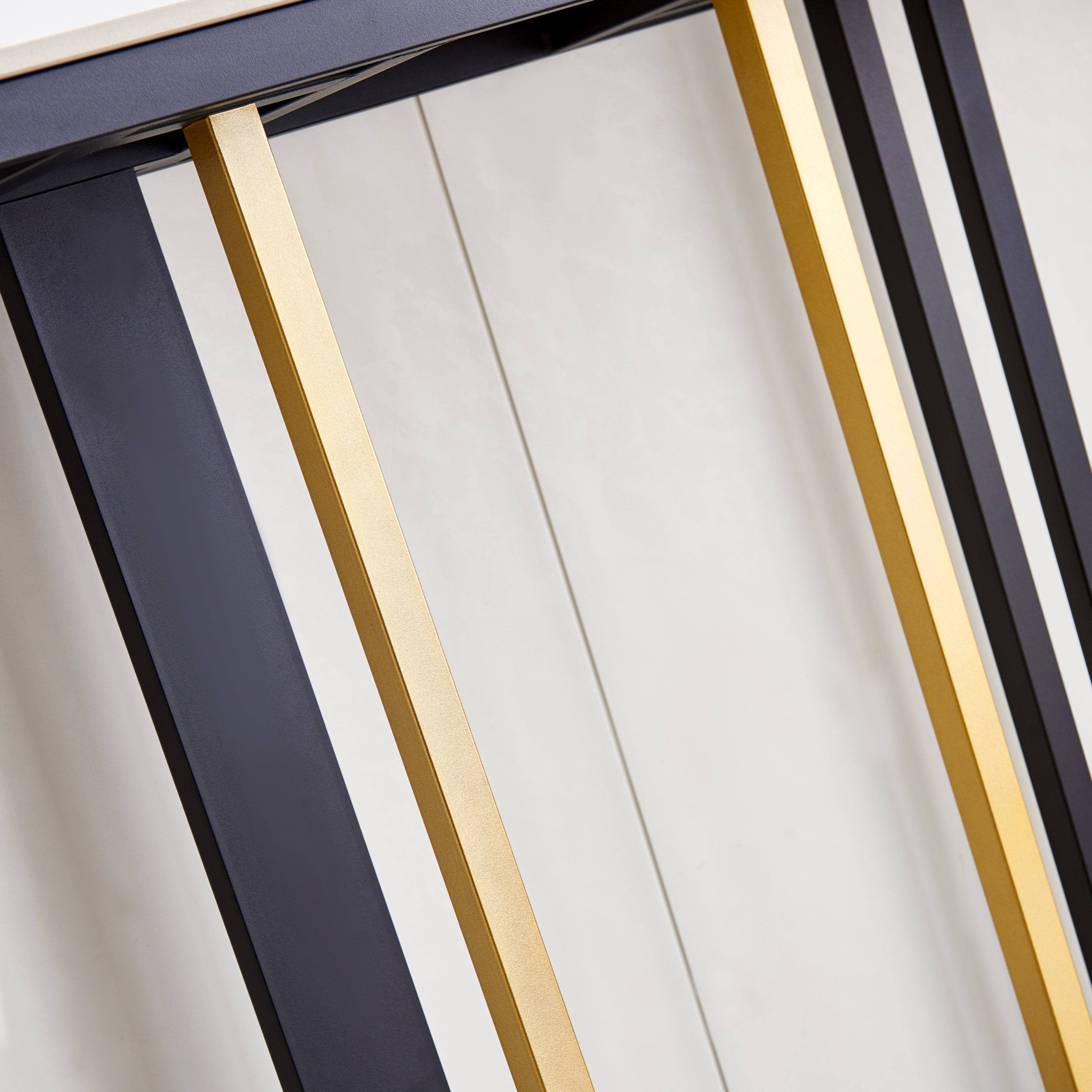 Modern Console Table Metal Frame with Adjustable Foot Pads - Black