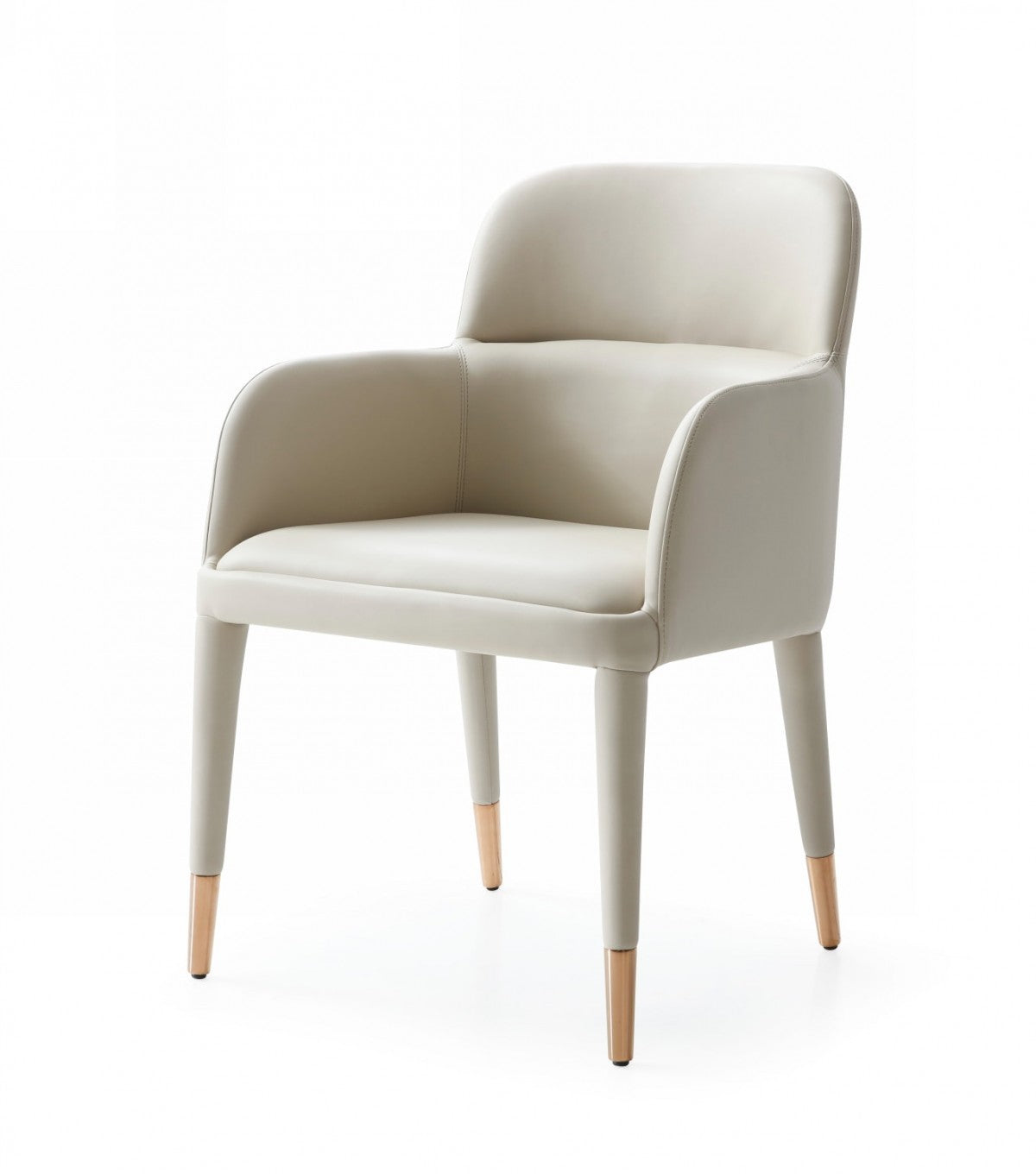 Modern Beige Eco-leather Dining Armchair