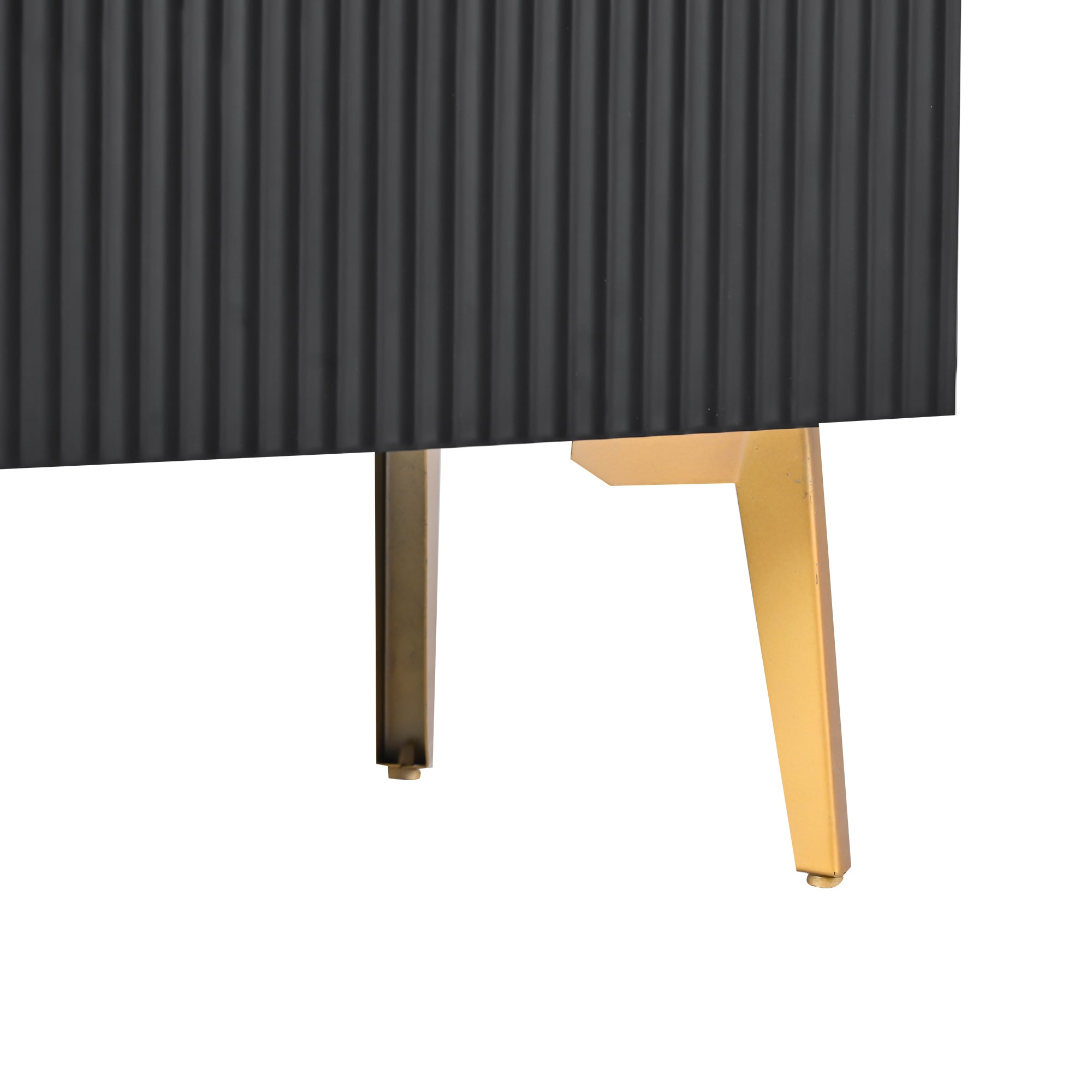 Modern TV Stand with 5 Champagne legs for TVS up to 77" - Black