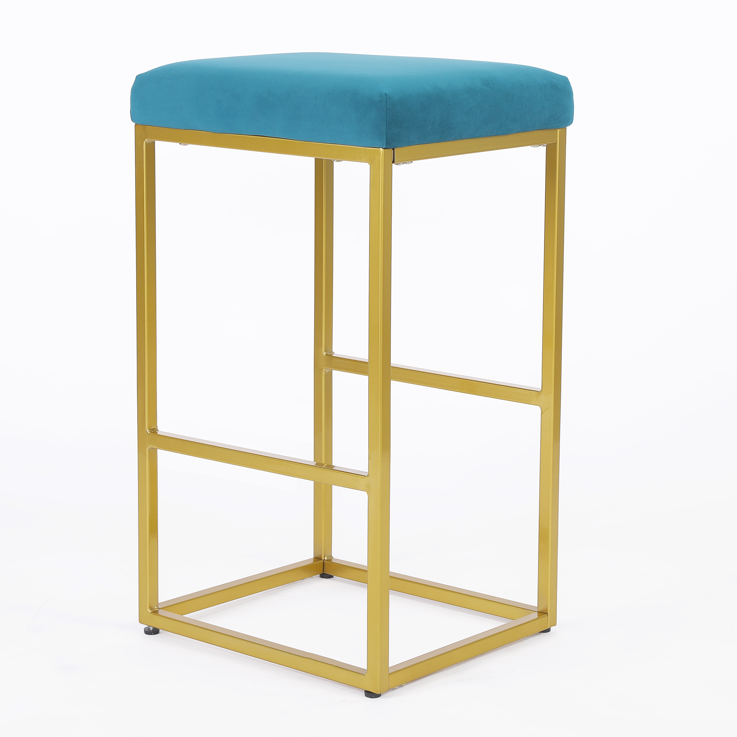 Modern Backless Stool 30 Inch Bar (Set of 2) - Peacock Blue
