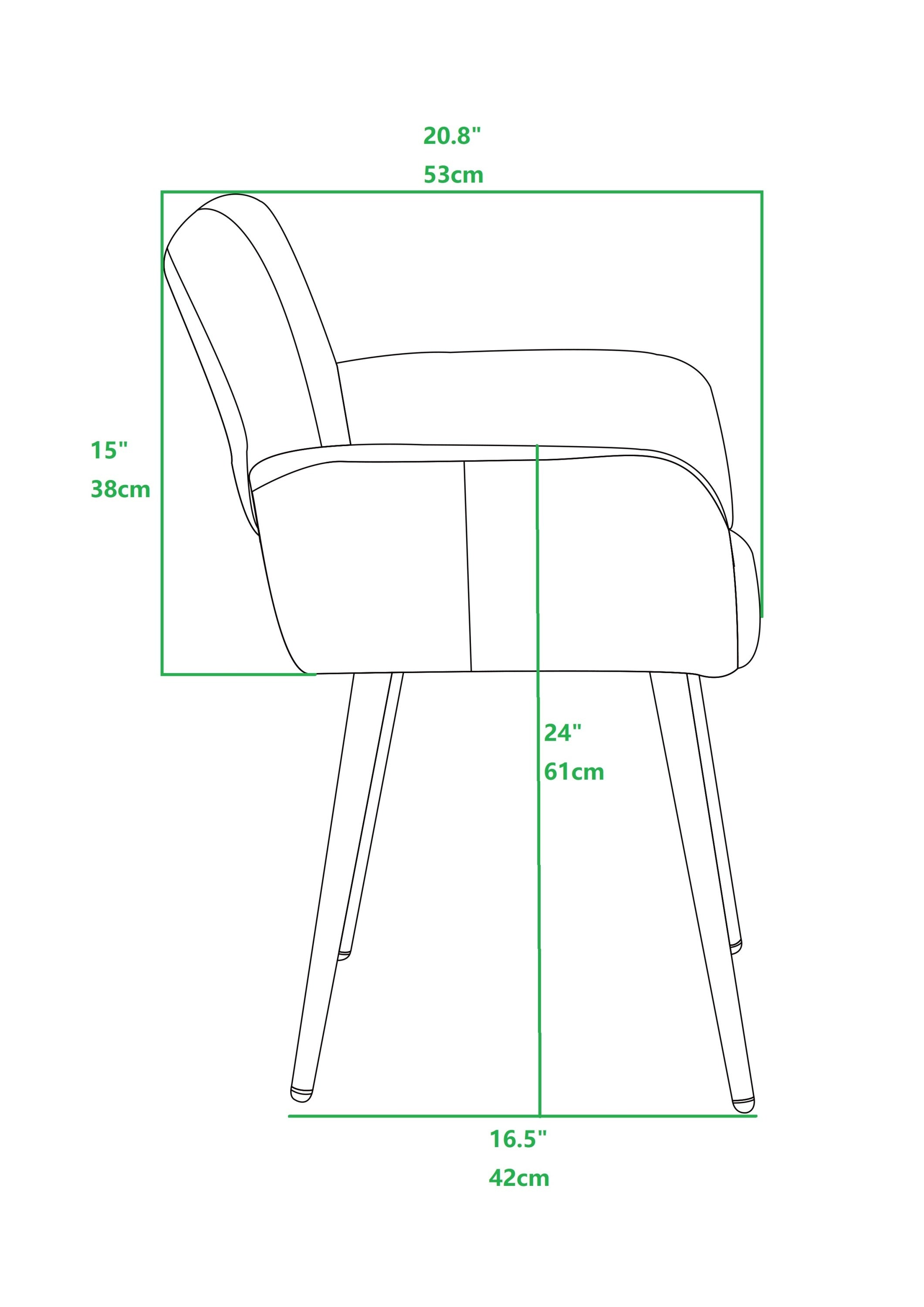 Velvet Dining Chair with Metal Leg - Green + Beech Wooden Printing Leg
