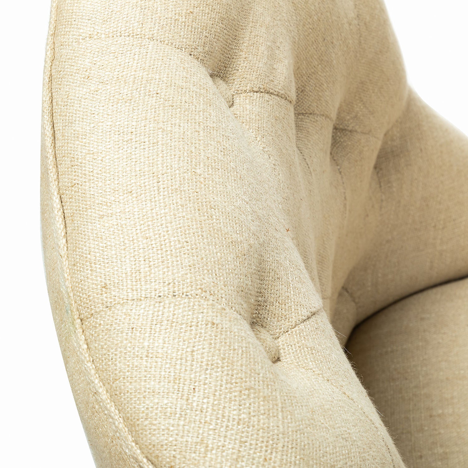 Modern Office Chair with Tufted Back - Beige