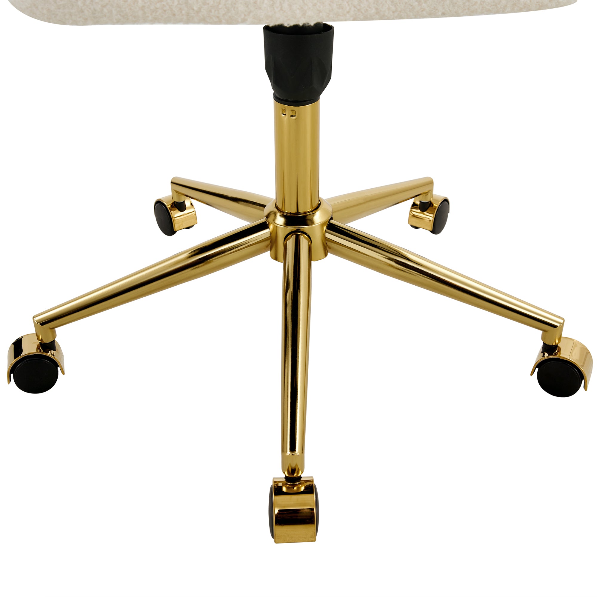 Modern Swivel Teddy Velvet Office Chairs, Adjustable 360 °- White