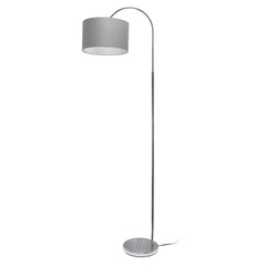 Arched Brushed Nickel Floor Lamp - Grey Shade