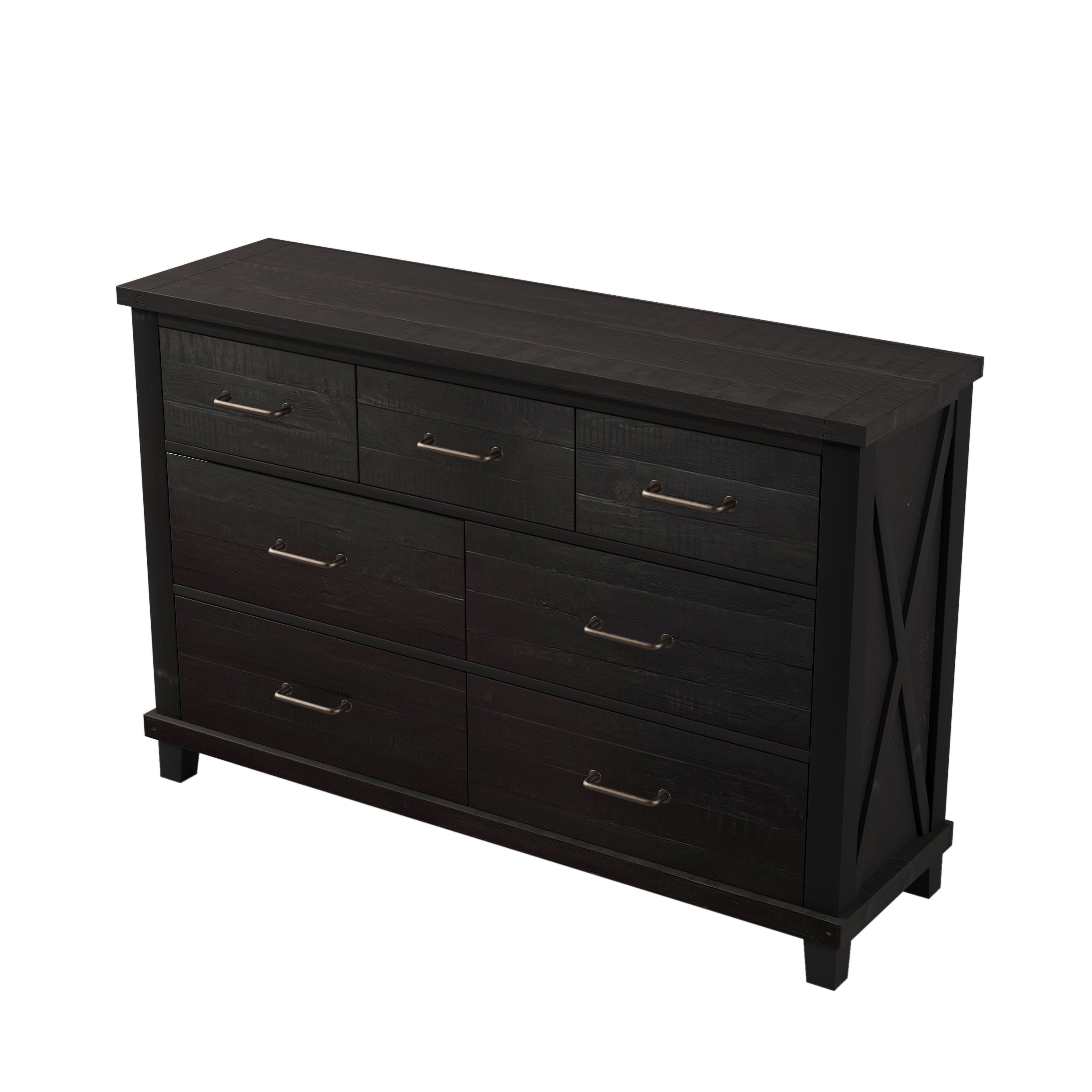 Rustic Farmhouse Style Solid Pine Wood Seven-Drawer Dresser
