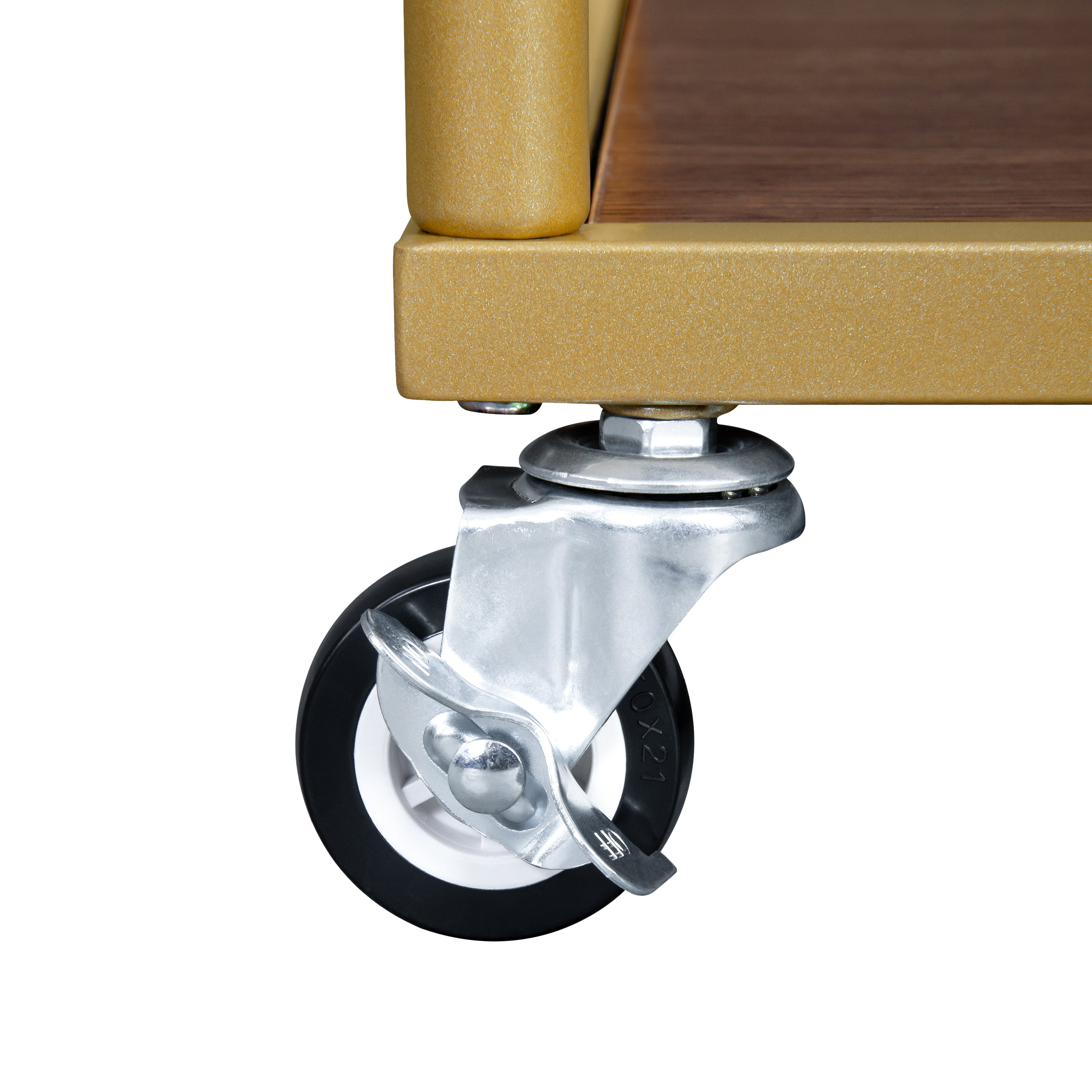 Serving cart, Rolling Bar or Cart for Tea or Cocktail, 2-Tiered Glass and Metal - Gold