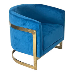 Elegant Blue and Gold Sofa Chair