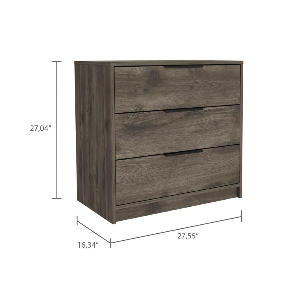 MAICOSY 27.5"W Modern 3 Drawers Dressers Small Closet Bedroom Furniture Brown