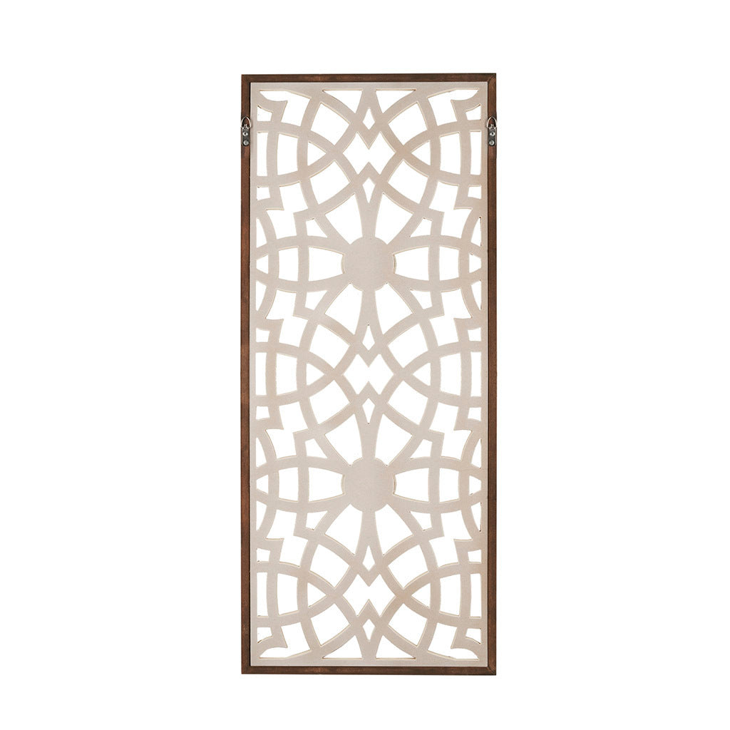 Damask Wood Panel Two-tone Geometric Wall Decor