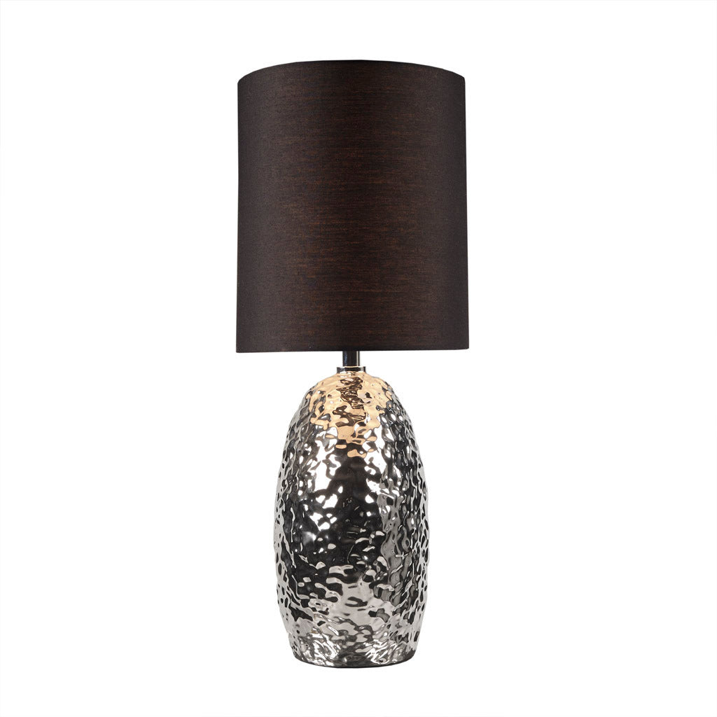Alessio Oval Ceramic Table Lamp - Silver