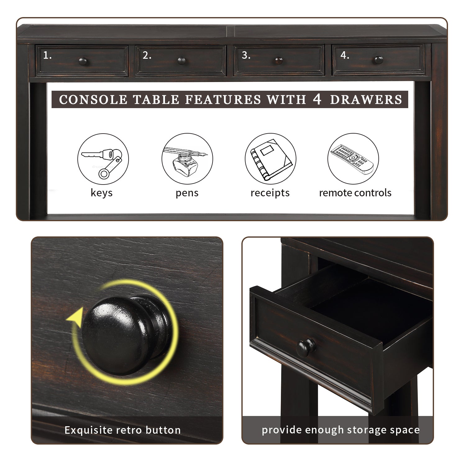 black console table
