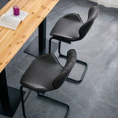 Modern Design Barstool with Metal Legs (Set of 4) - Dark Brown