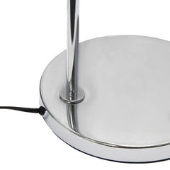 Arched Brushed Nickel Floor Lamp - Black Shade