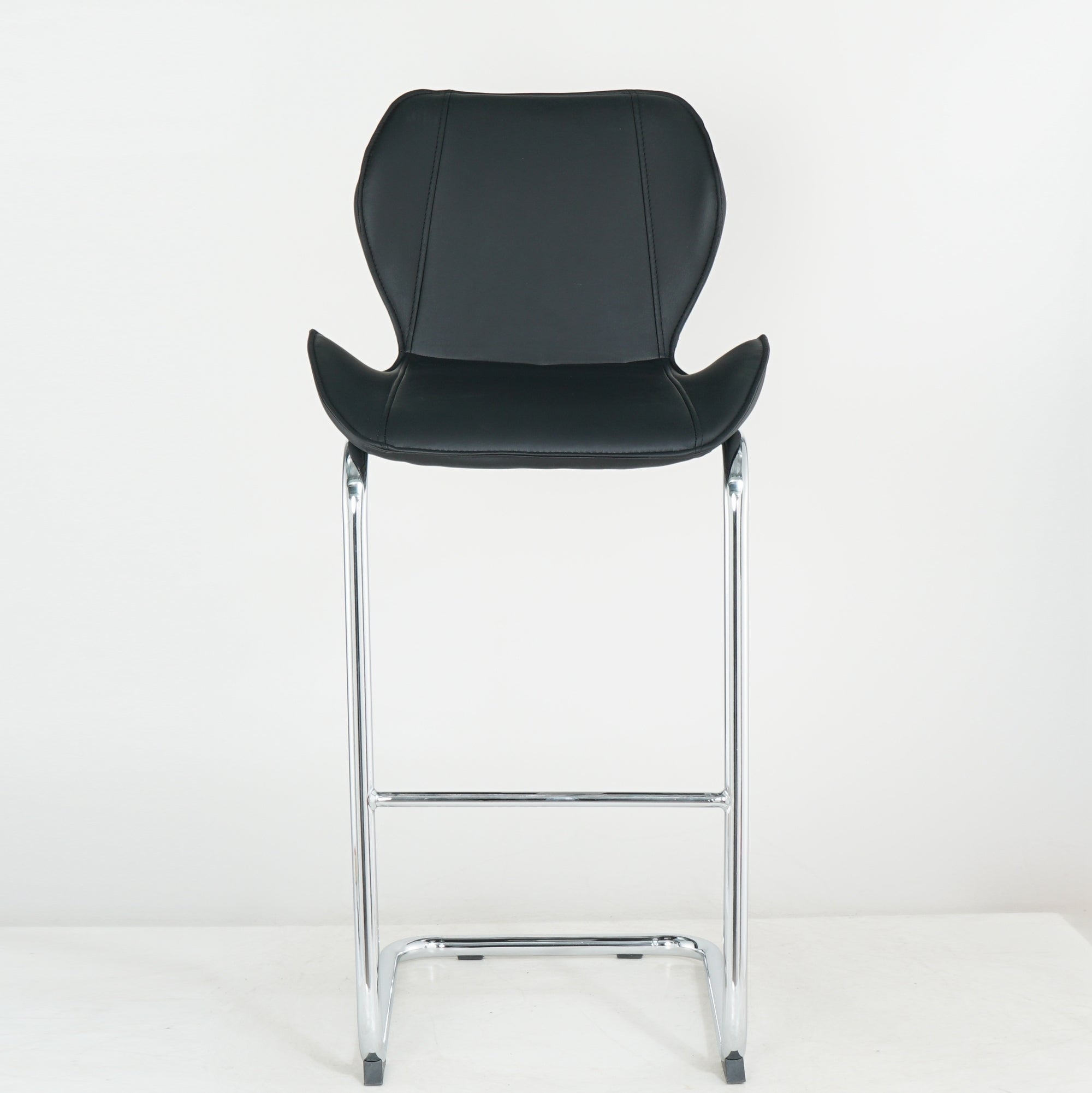 Modern Design Bar Chair with Metal Legs (Set of 4) - Black