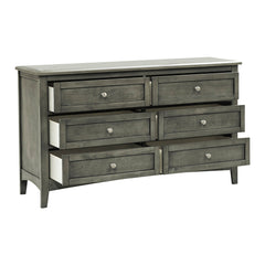 Cool Gray Finish Transitional Style 1pc Dresser of 6x Drawers Birch Veneer Wooden