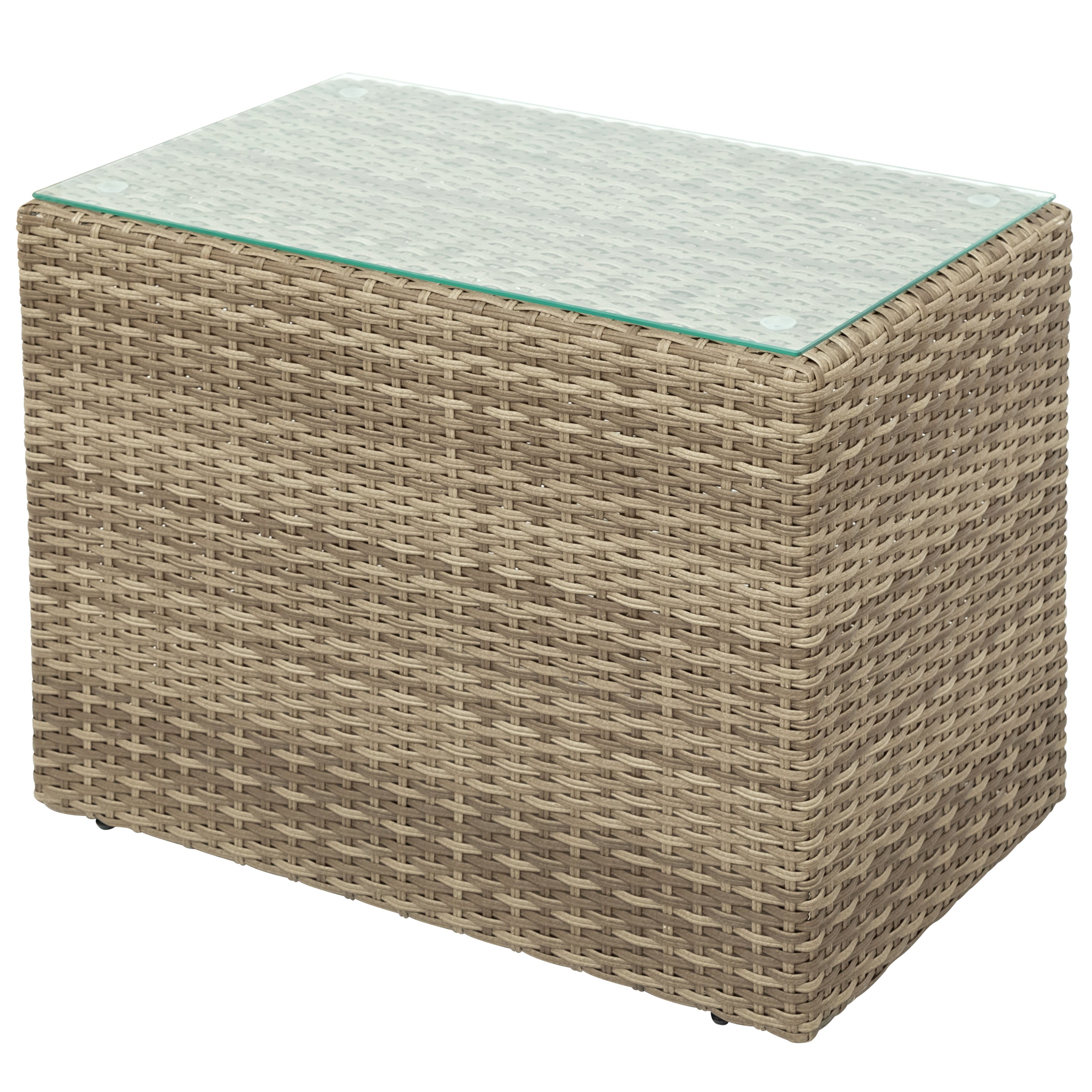 Outdoor Patio Furniture Set, 5-Piece Wicker Rattan Sectional Sofa Set - Brown and Beige