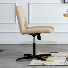 Chair Office Chair Adjustable 360 ° Swivel Cushion Chair With Black Foot - Beige