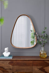 Irregular Mirror with Wood Frame 30"x38"