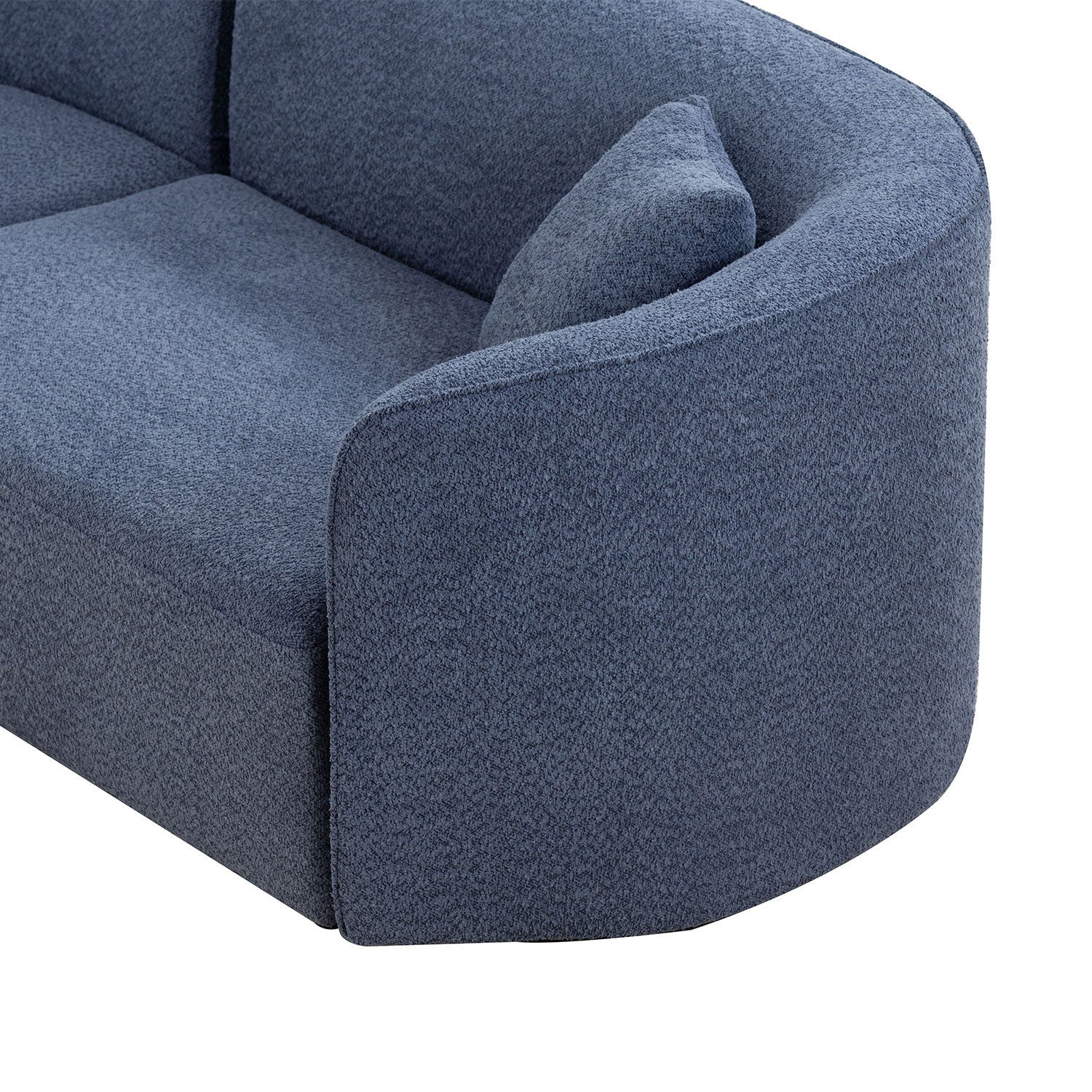 126" 2-Piece Set Luxury Modern Upholstery Curved Sofa, Left Hand Facing Sectional, Boucle Couch - Blue