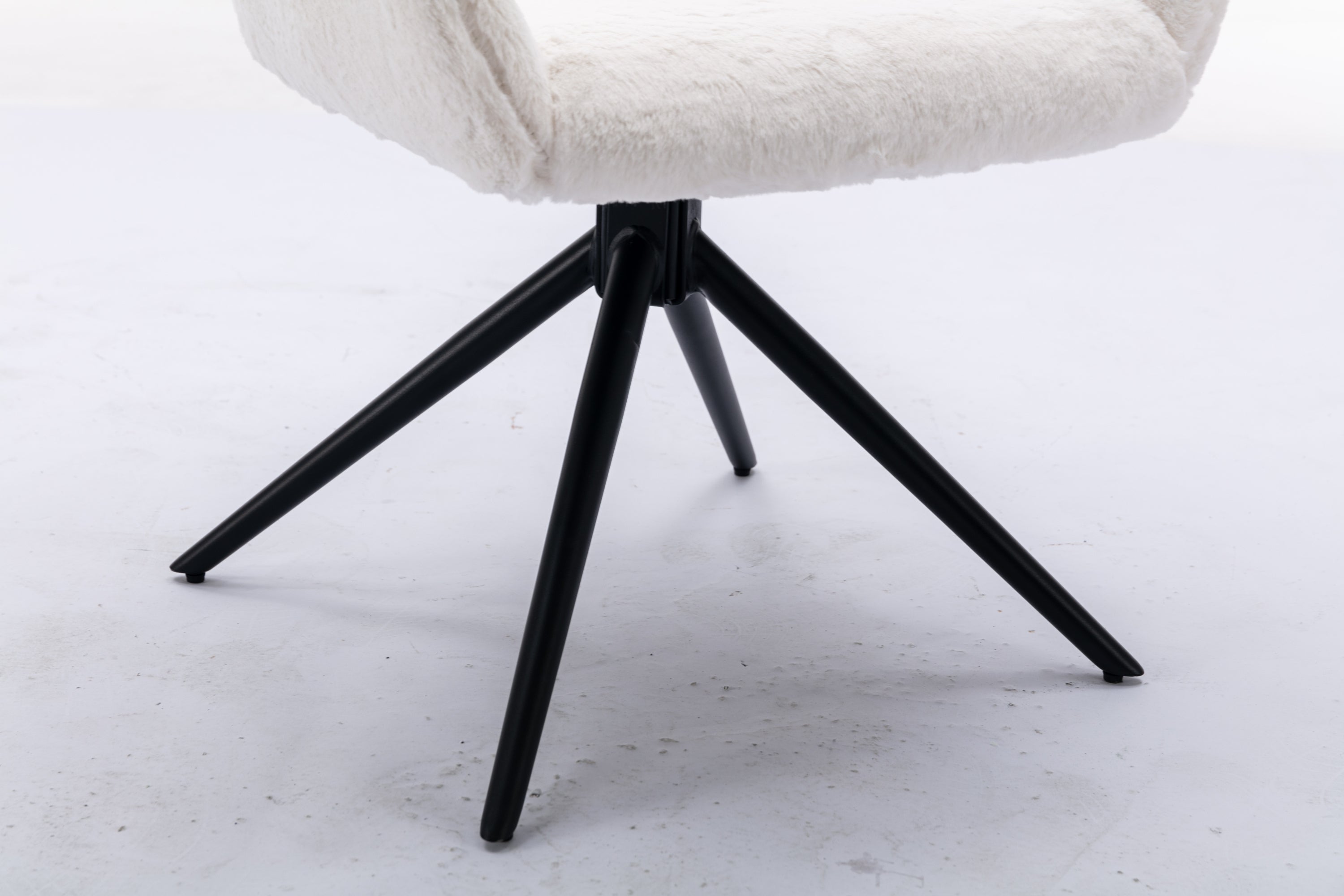 Swivel Dining Chairs with Elegant Metal Leg, Rotate Left and Right 90 Degrees (Set of 2) - White