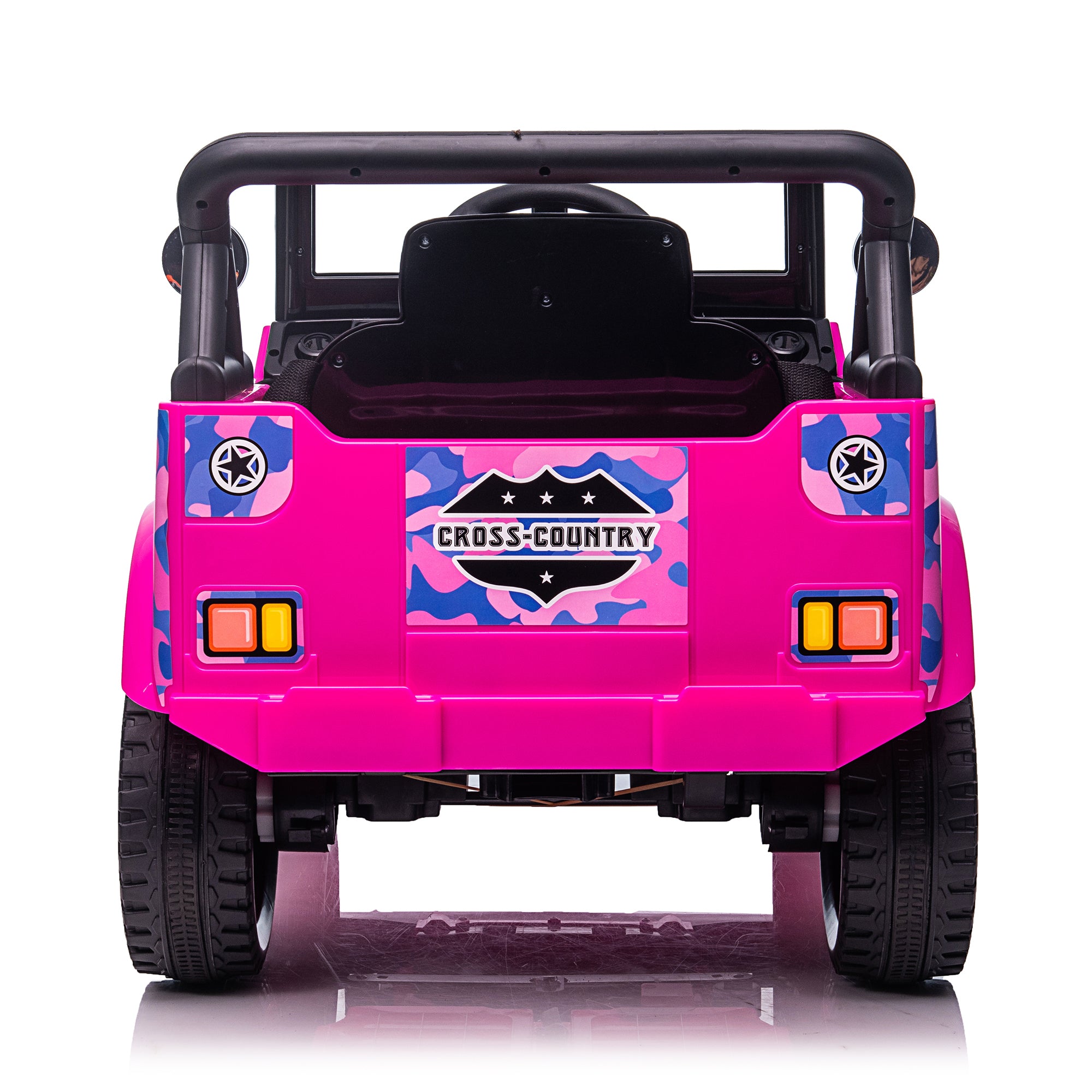 12V Kids Ride On Truck Car, Power Wheels with LED Lights Horn Openable Doors, Electric Vehicle Toy for 3-6 Ages - Pink