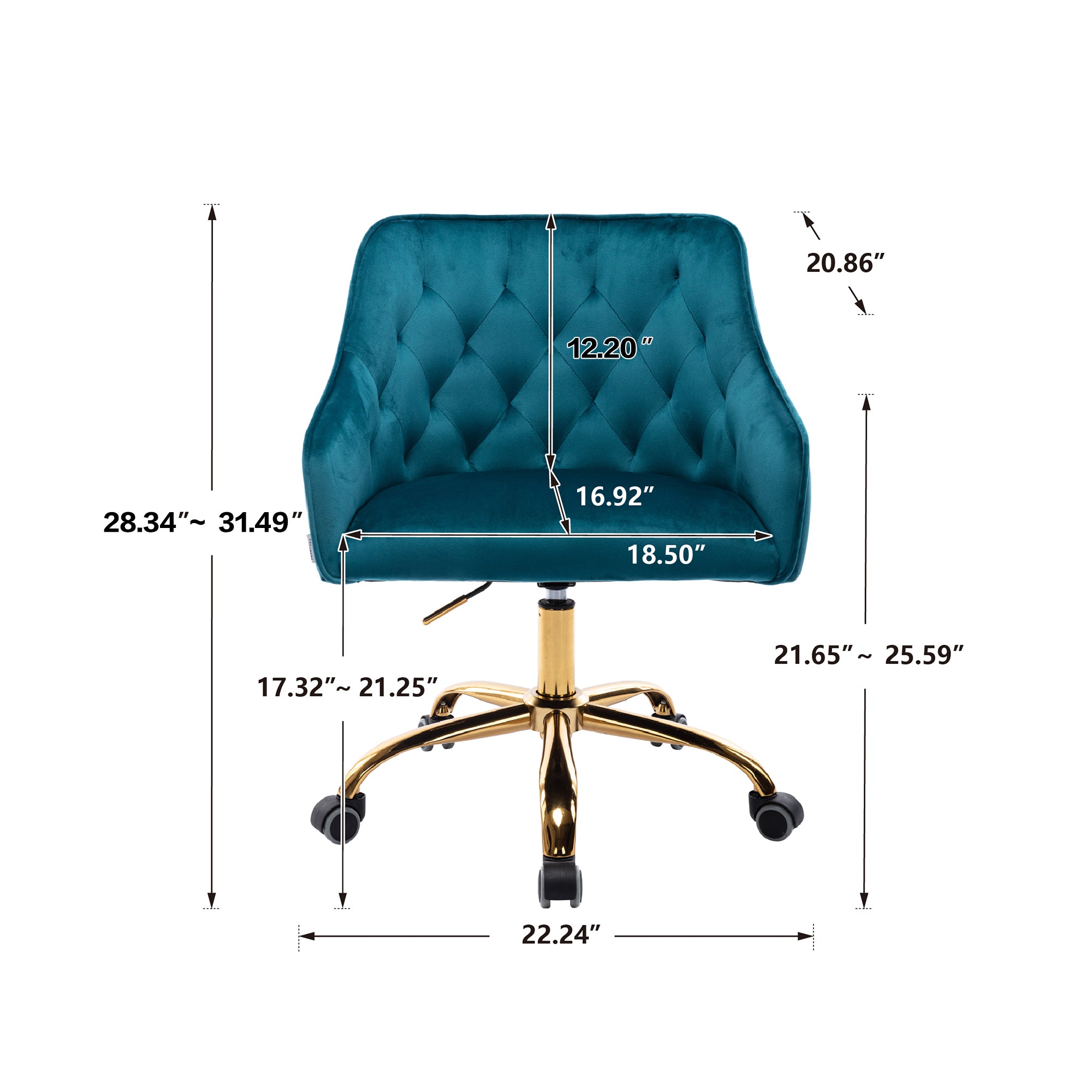 Modern Swivel Shell Chair - Teal