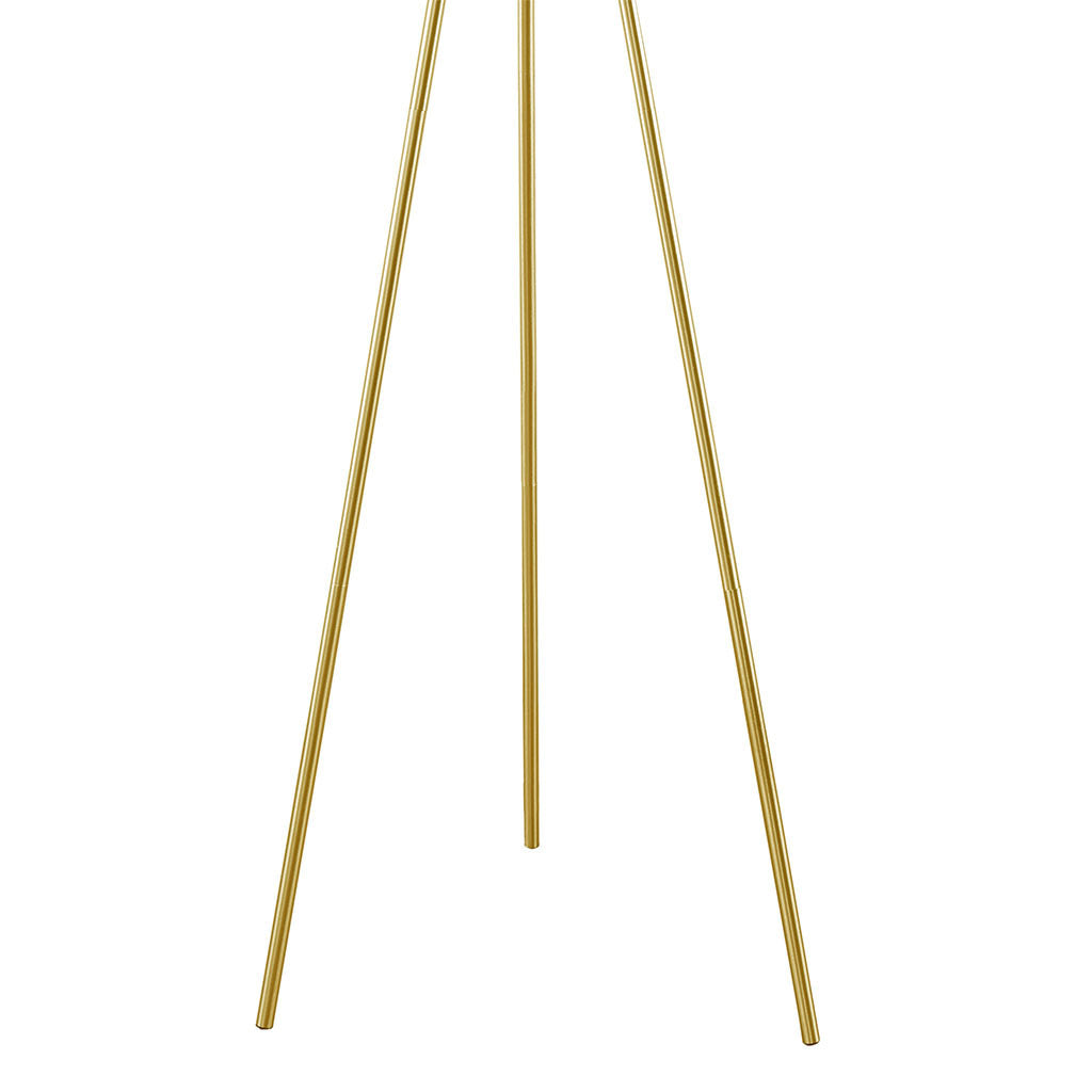 Pacific Metal Tripod Floor Lamp with Glass Shade - Gold