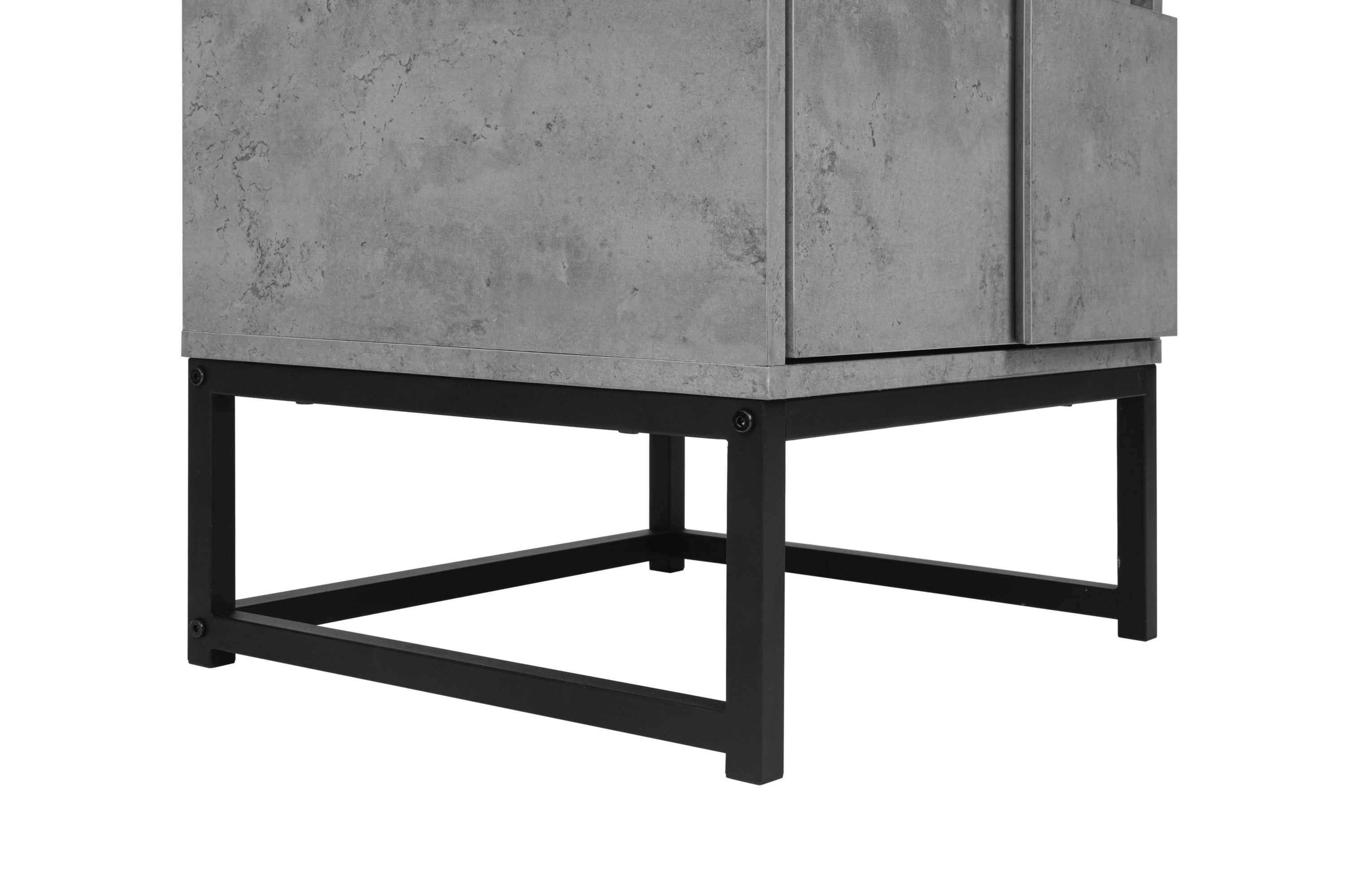 2 Drawer Nightstand,geometric elements - Cement Grey
