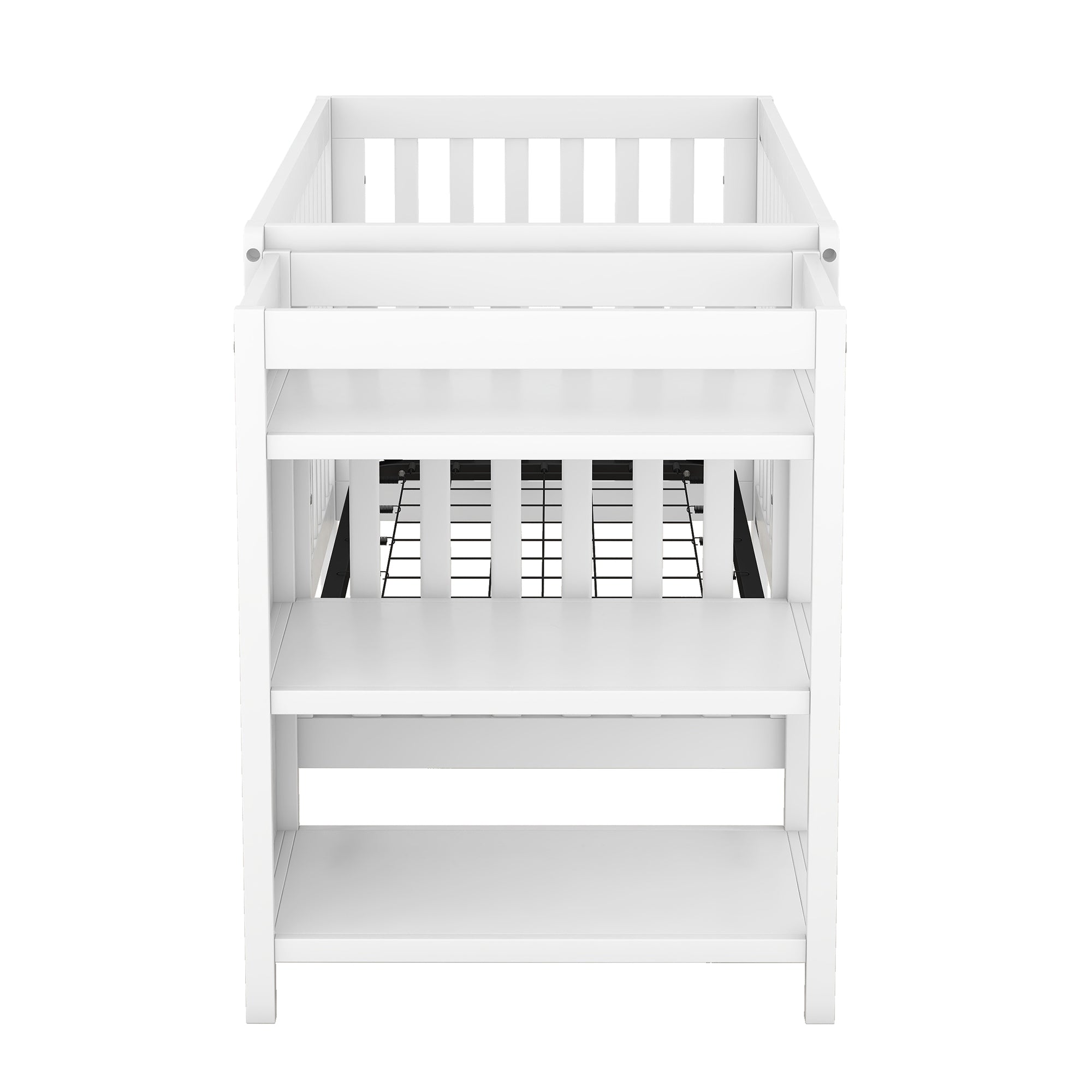 Convertible Crib/Full Size Bed with Changing Table - White