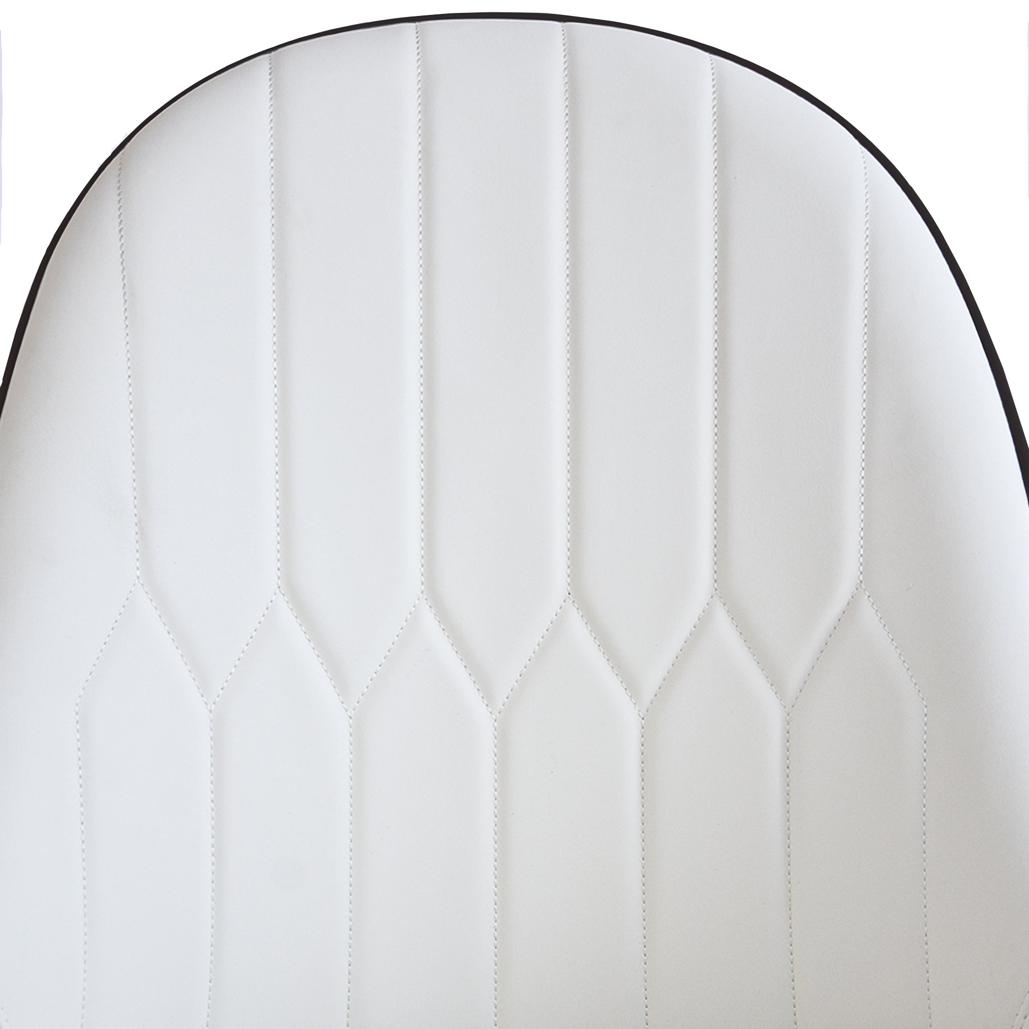 Modern Solid Wood Metal Legs Dining Chairs (Set of 2) - White and Black