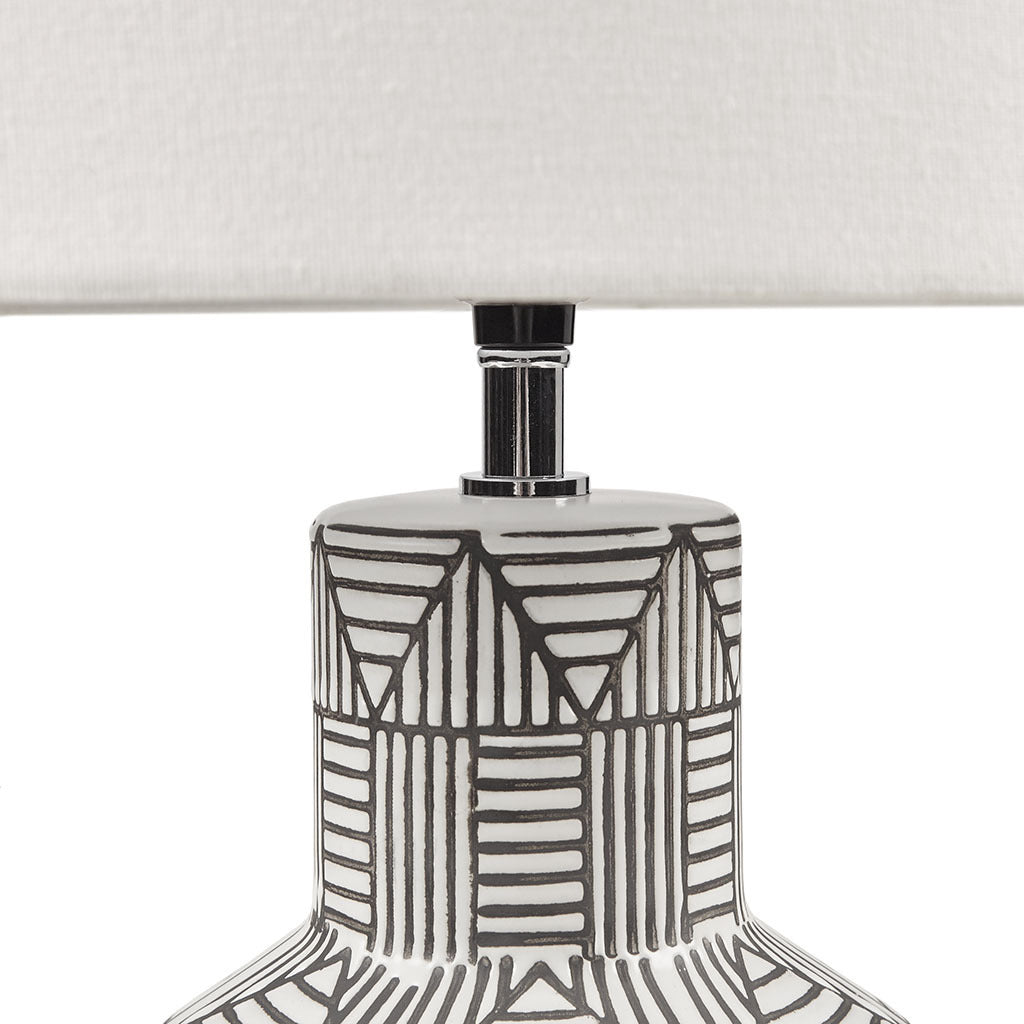 Agape Boho Ceramic Table Lamp - White
