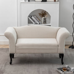 2 Seat Kids Sofa, Toddler Couch Lounge Bed with Wooden Legs - White