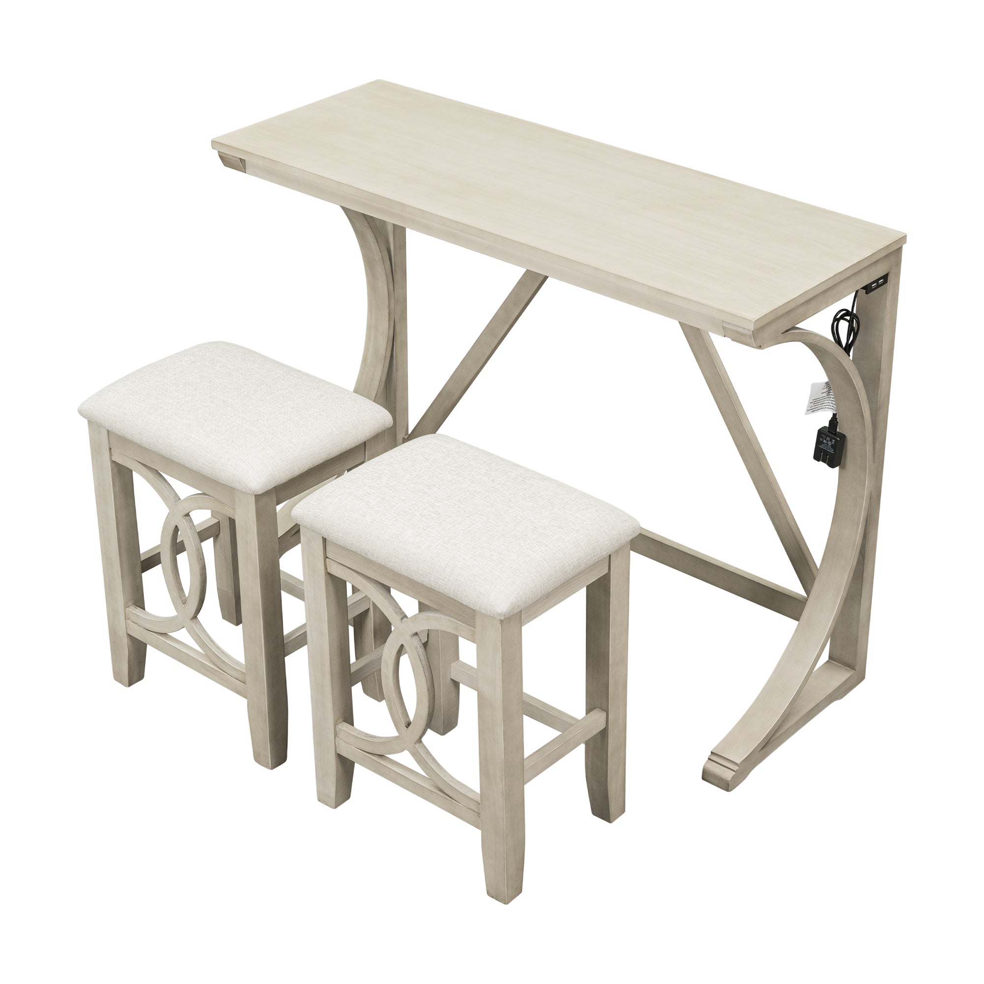 Upholstered Stools Dining Set