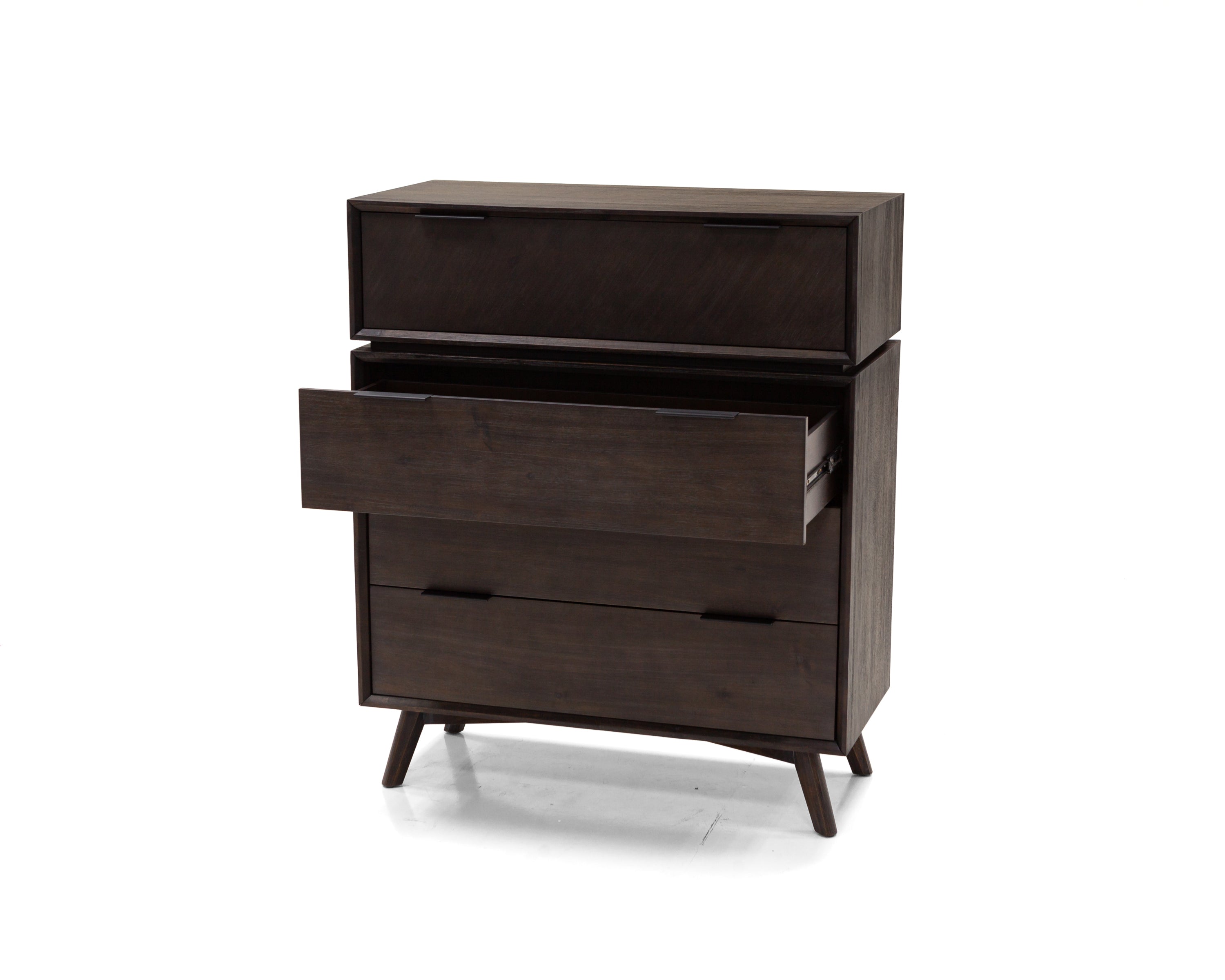 Modern Dark Brown Acacia Chest