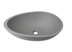 Egg shape Concrete Vessel Bathroom Sink without Faucet and Drain - Grey