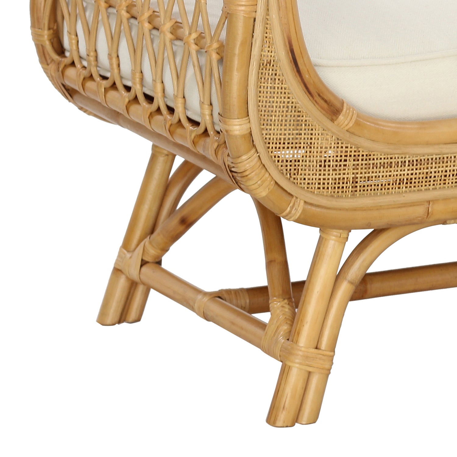 Boho Chic Bench with Cushion - Natural