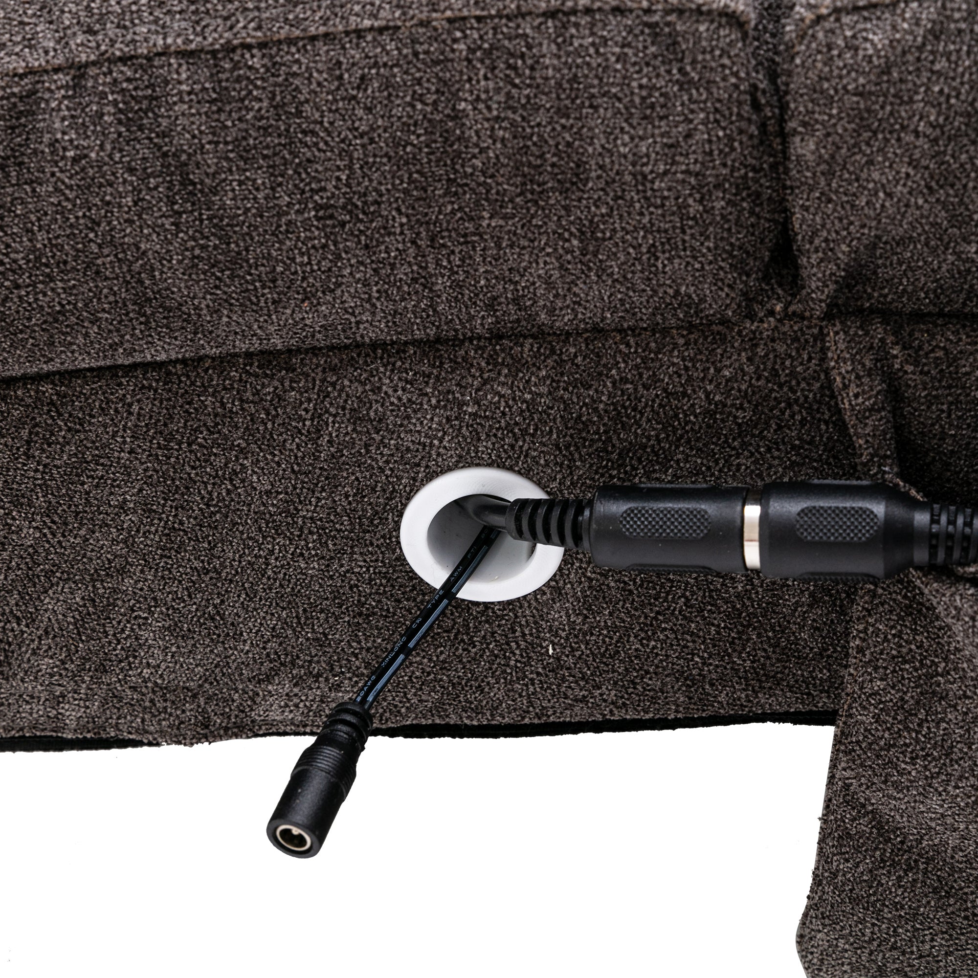 Linen Modern Long Lounger Chair - Dark Gray