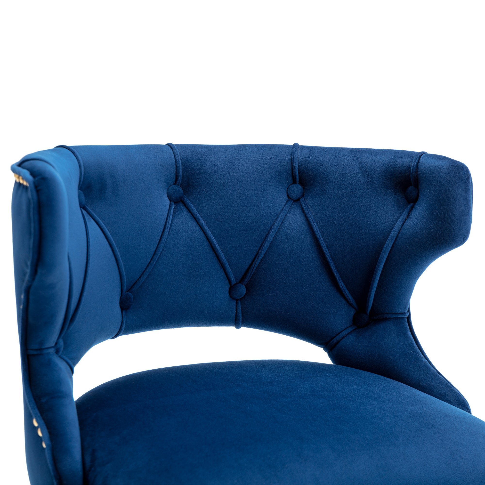 Bar Stools With Back and Footrest Counter Height Dining Chairs (Set of 2) - Velvet Blue