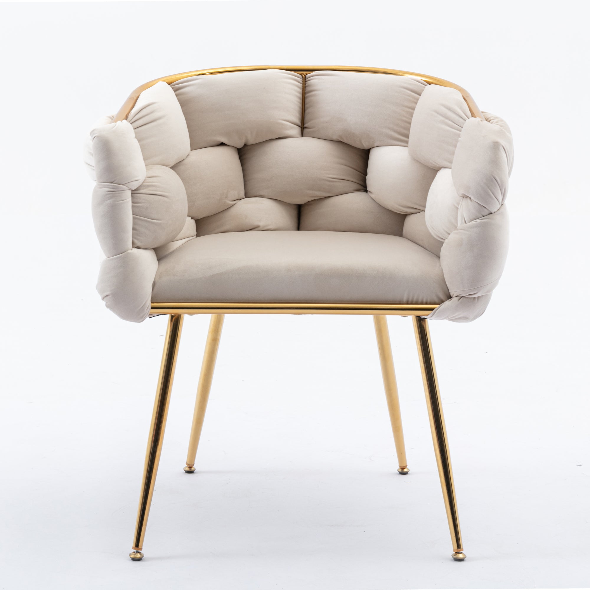 Luxury modern simple leisure velvet single sofa chair - Beige