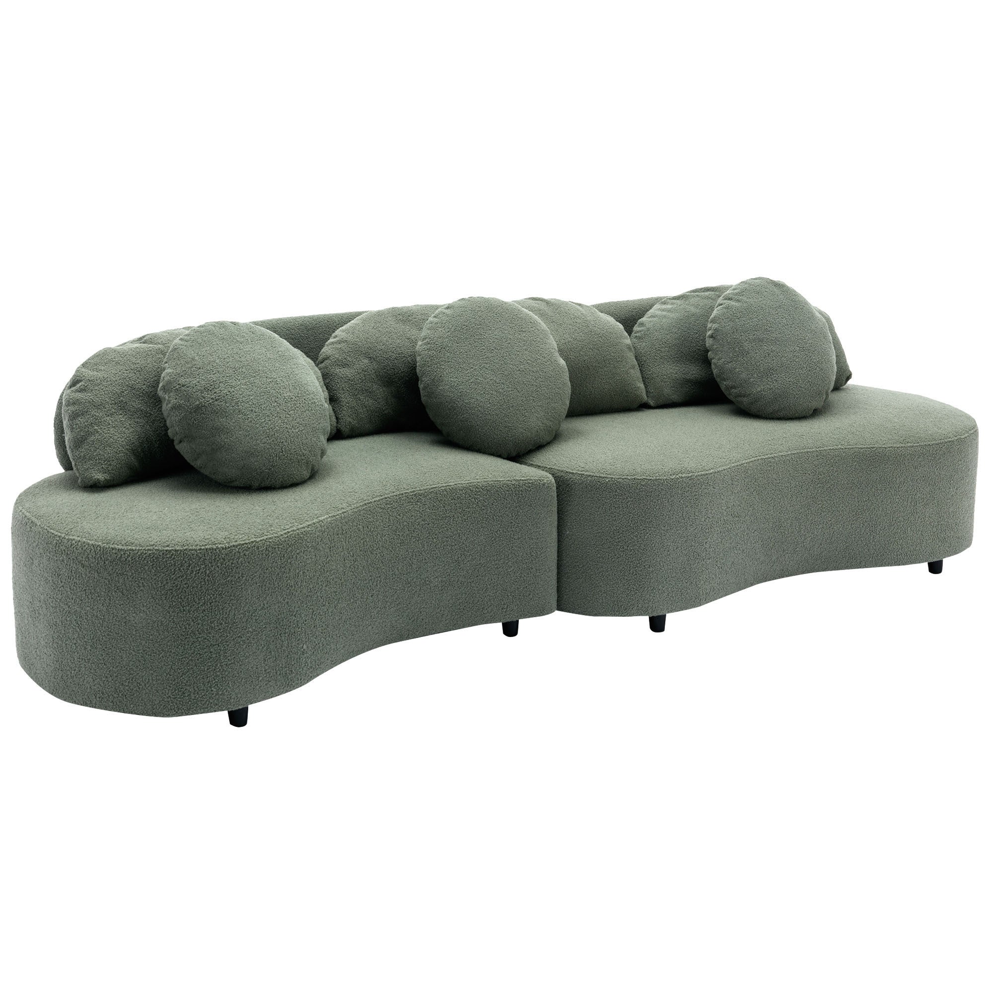 103.9" Modern Living Room Sofa Velvet Upholstered Couch Furniture - Green