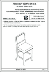 Rustic Wooden Counter Height Upholstered Dining Chairs (Set of 2) - Espresso+ Beige