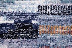 Larkin Black and White Polyester Area Rug 5x8