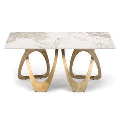 Modern Brilliant Sintered Stone Dining Table 63x35.4x29.5inch