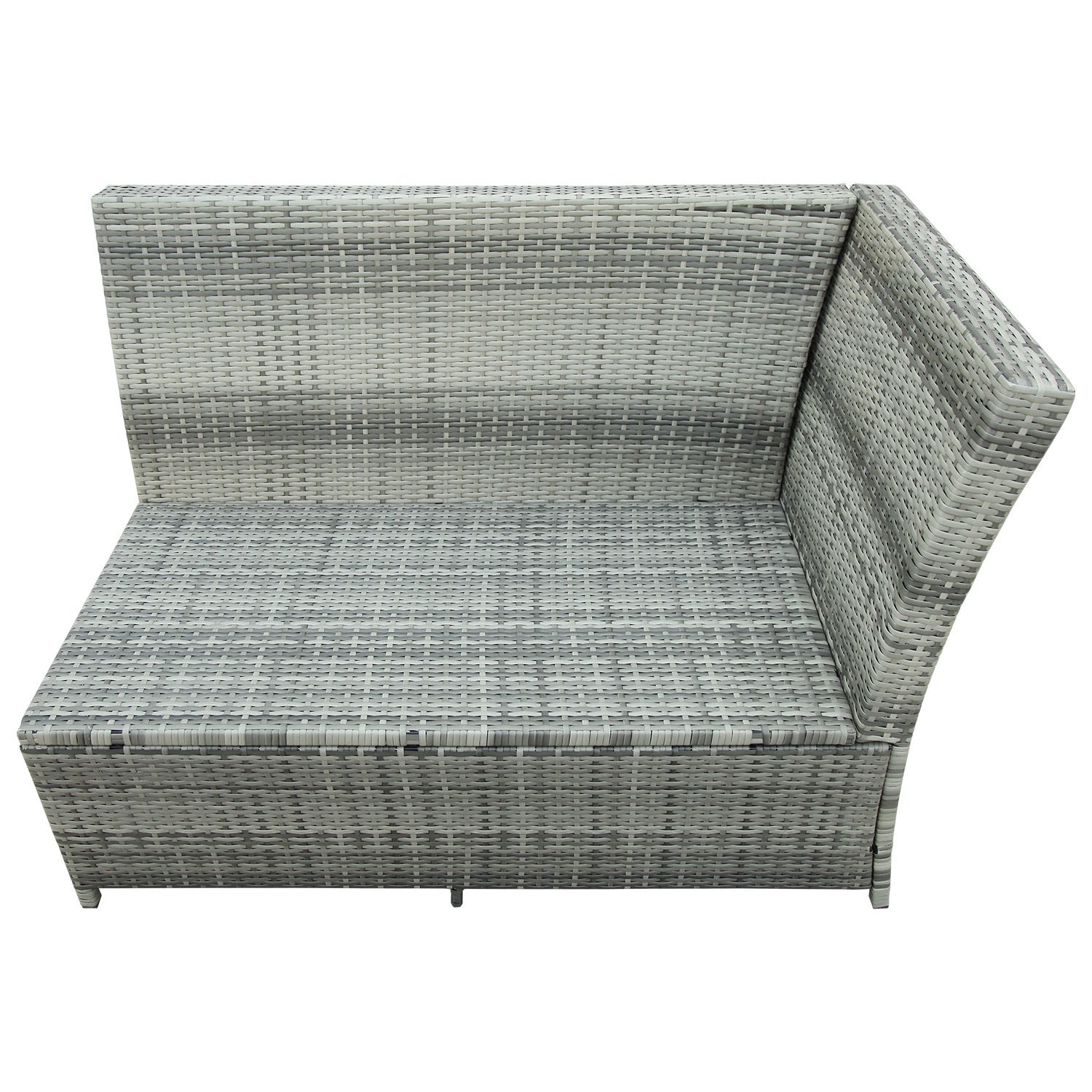 6-Piece Patio Furniture Set Outdoor Sectional Sofa with Glass Table, Ottomans for Pool, Backyard, Lawn - Gray